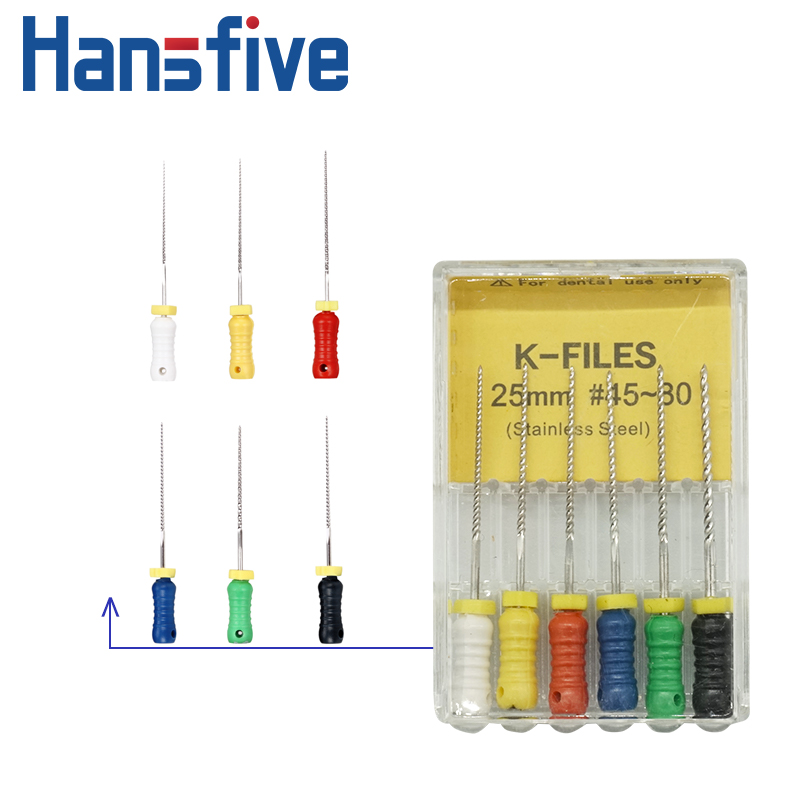 Best of Hansfive 6pcs / Pack Dental Hand Use K Files 25mm Stainless Steel Endodontic Root Canal File 06 08 10 15 20 30 40 45-80 Reviews & Tips