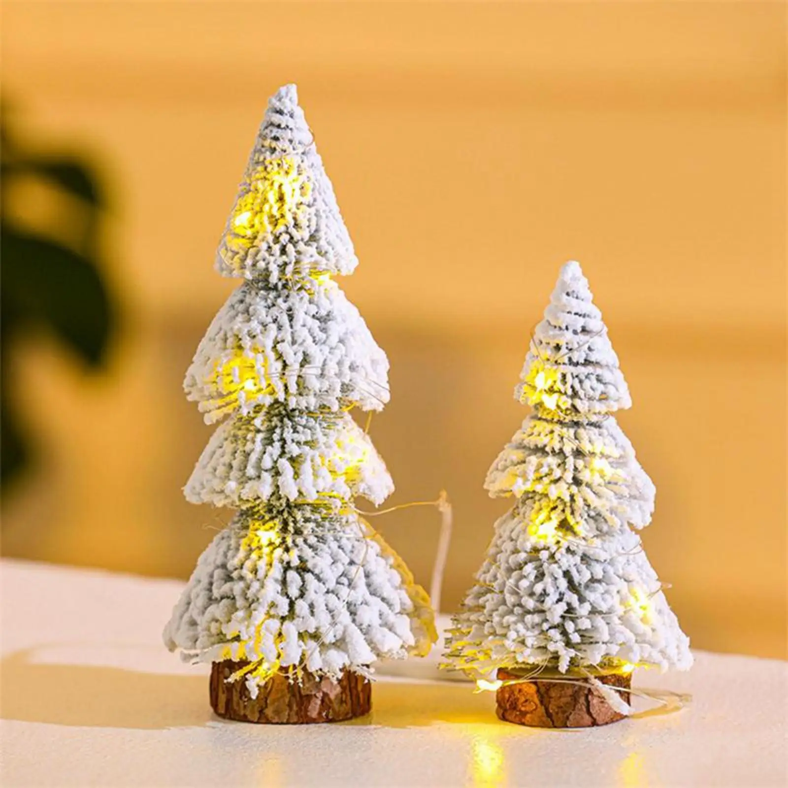 Mini Xmas Tree Rustic Party Supplies Romantic Winter Decorative Tabletop Christmas Tree for Desk Shelf Christmas Table Home 