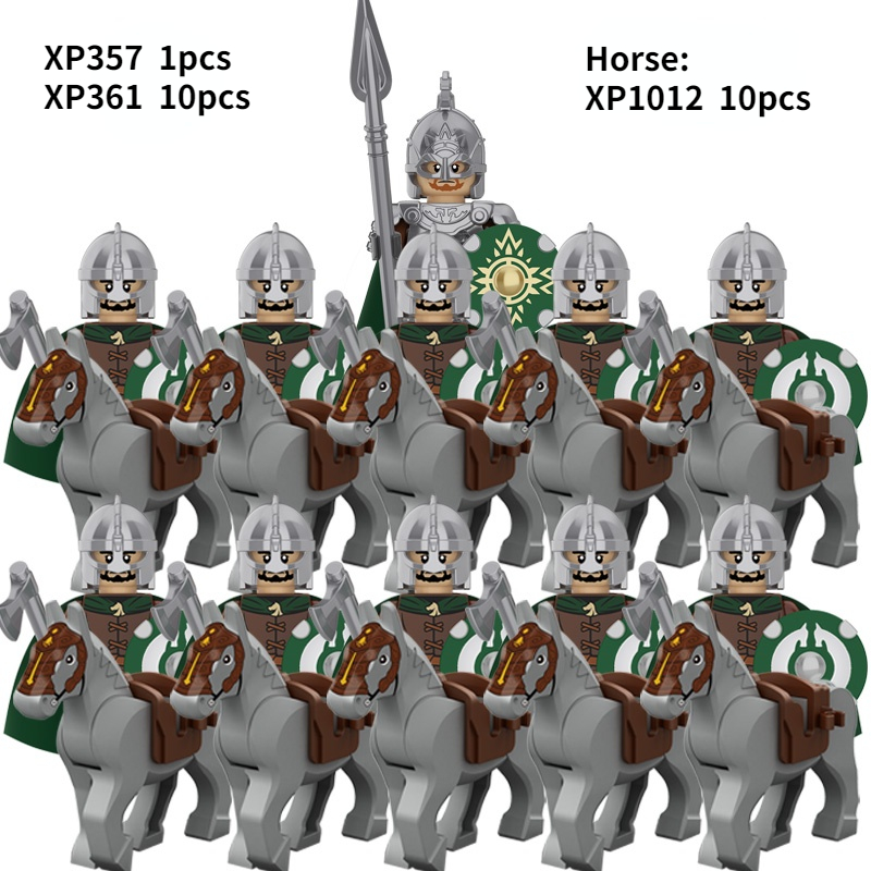 KT1046 SET 10 Stück/Koruit Mittelalterliche Ritter Rohan Uruk-hai Elfen Gondor Krieger Zwerg Bausteine Spielzeug – Detail 4