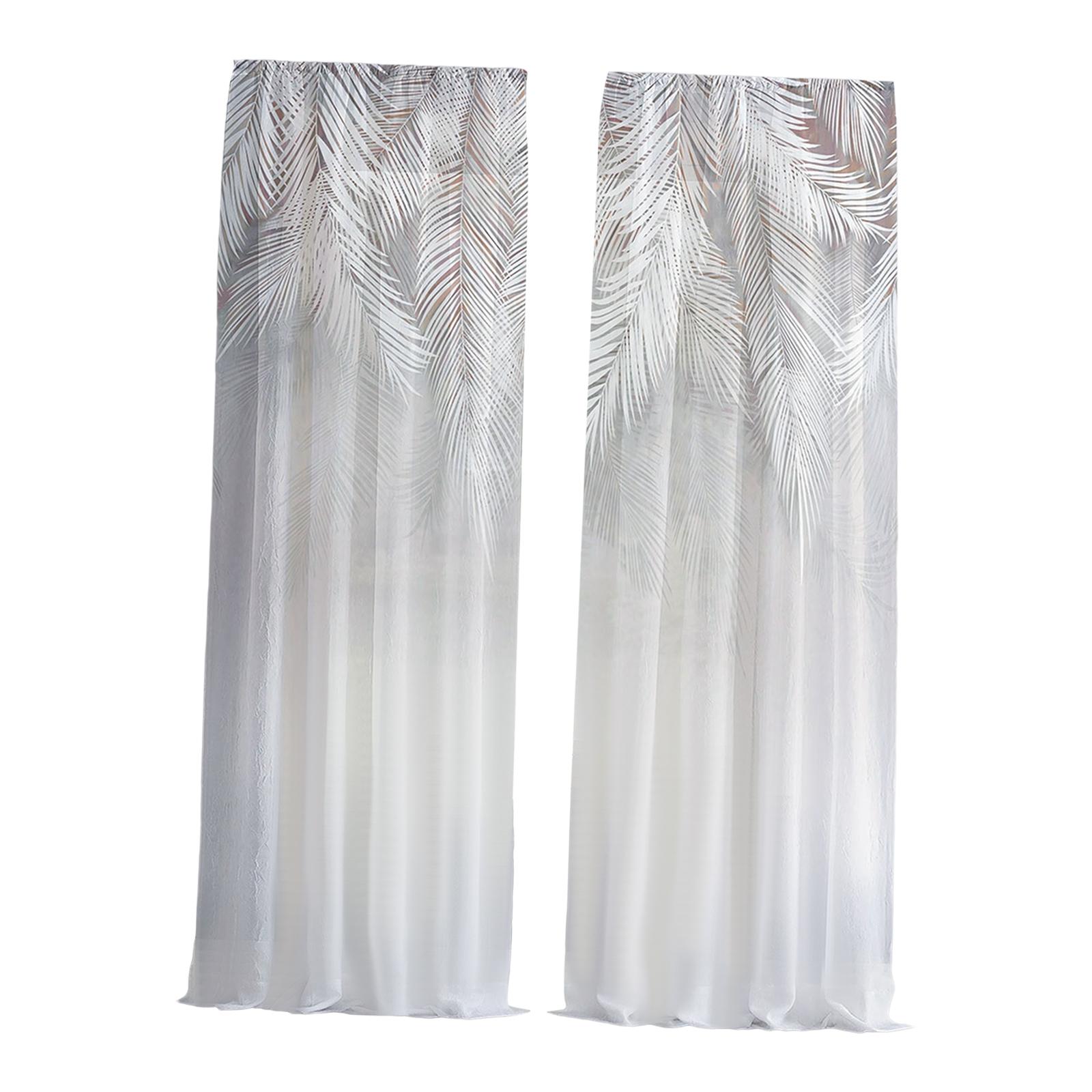 White Yarn Curtain Versatile Breathable Decor Semi Sheer Curtains Sheer Curtain for Dining Room Bedroom Living Room Kitchen