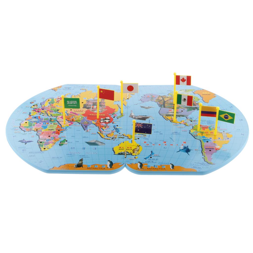 Wooden World and 36 Flags Matching Geography Kids Educational Toy