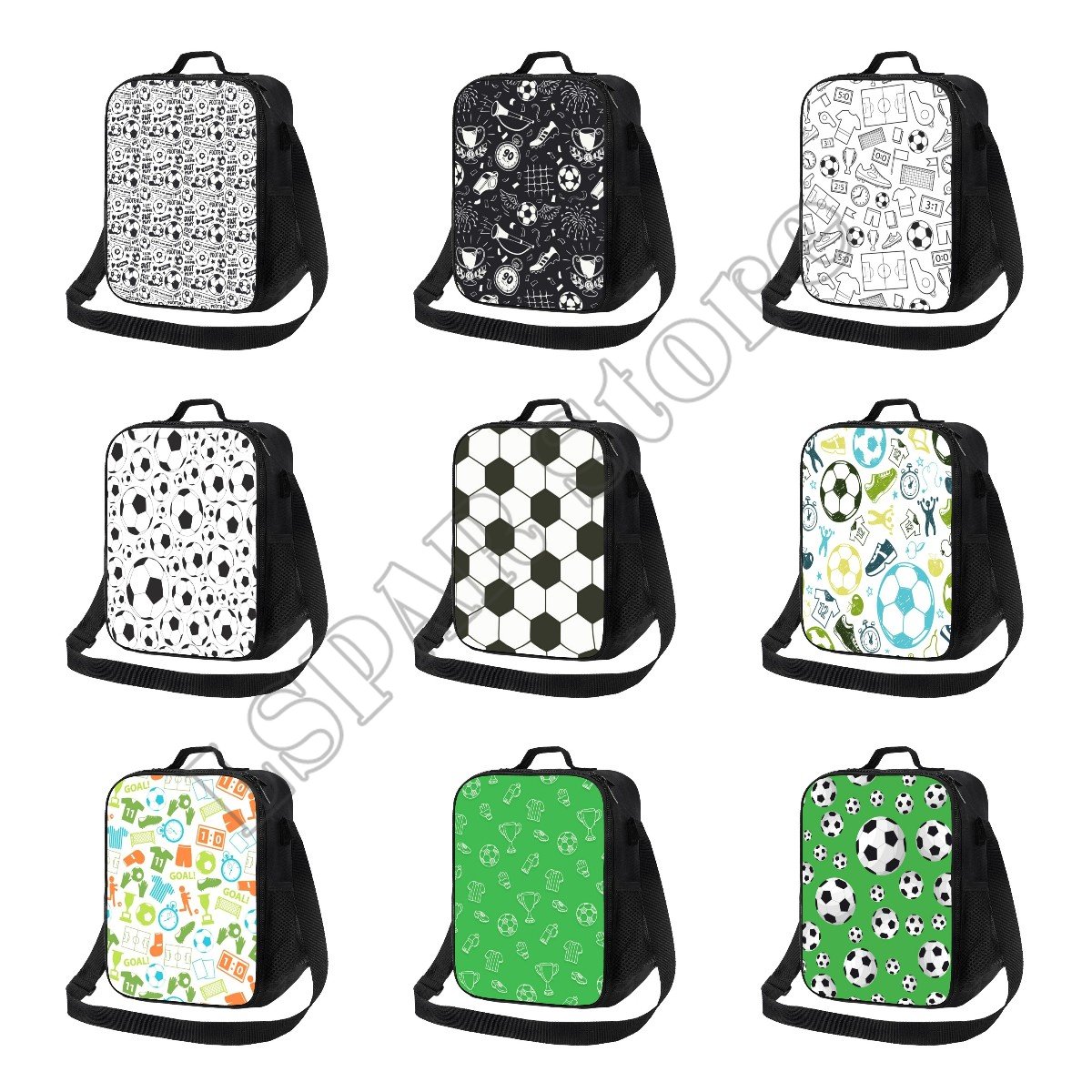 Impressão Futebol Esporte Padrão Isolados Lunch Bags