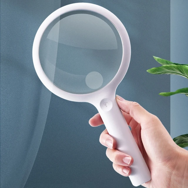 30 Times Magnifying Glass with Light, Desktop Portable Metal
