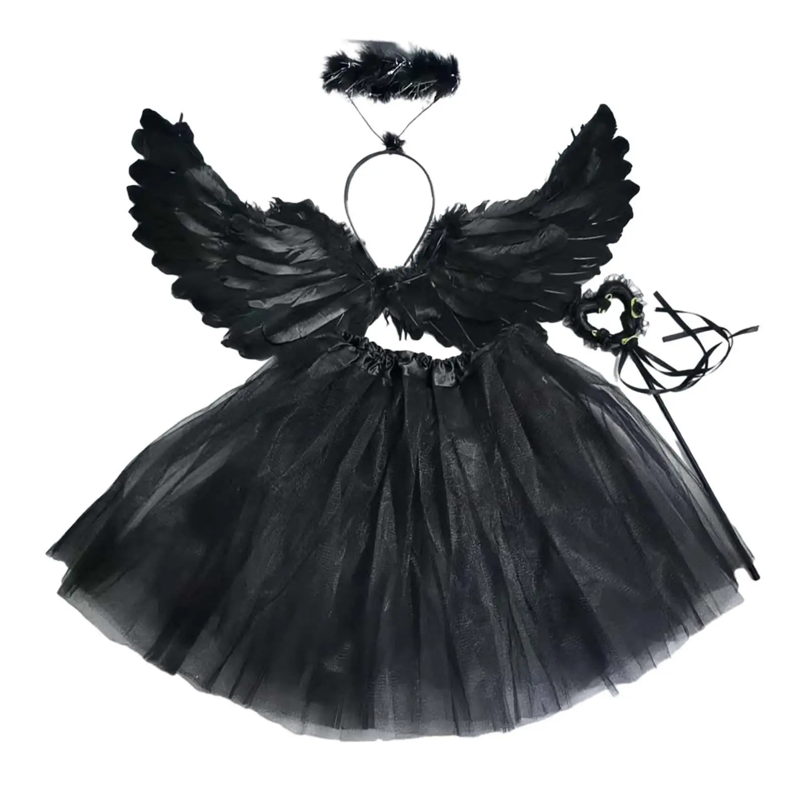 Girls Fairy Costume Angel Wing Costume Children Dress up Kids Cosplay for Festival Photo Props Halloween Party Stage Performance