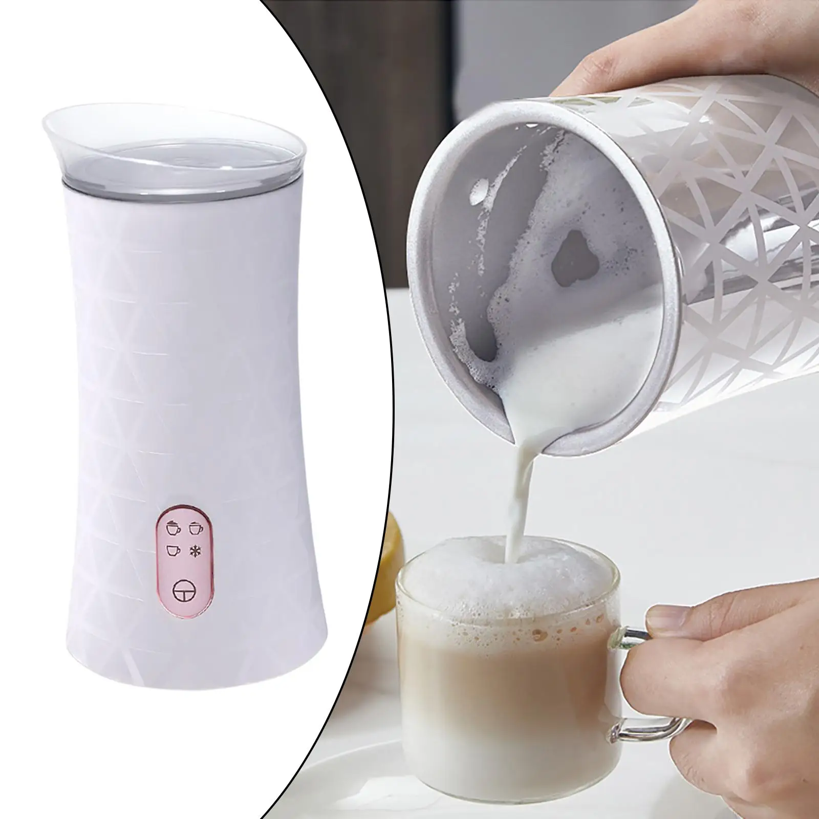 Milk Frother Electric Milk Steamer for Hot and Cold Milk Froth Coffee Foam Maker for Cappuccino, Latte, Hot Milk