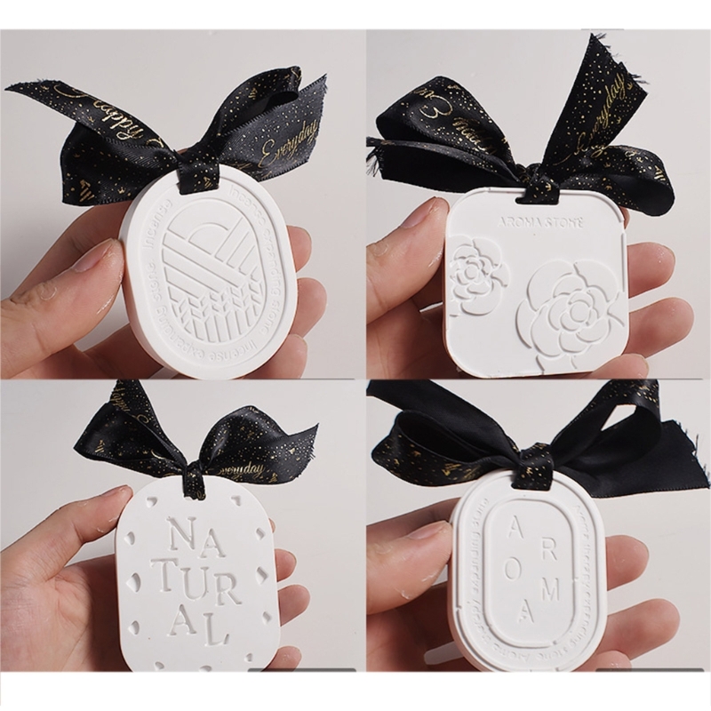 Camellia Plaster Hanging Plate Silicone Mold Wardrobe Car Fragrances Aromatherapy Epxoy Resin Mould DIY Casting Tool
