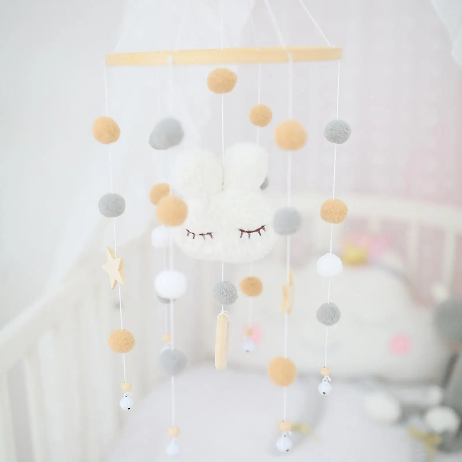 Baby Mobile Rattle with Rabbit Bed Decoration Mobile Wind Chime Rattle toy children kids Crib  Mobile for Cots