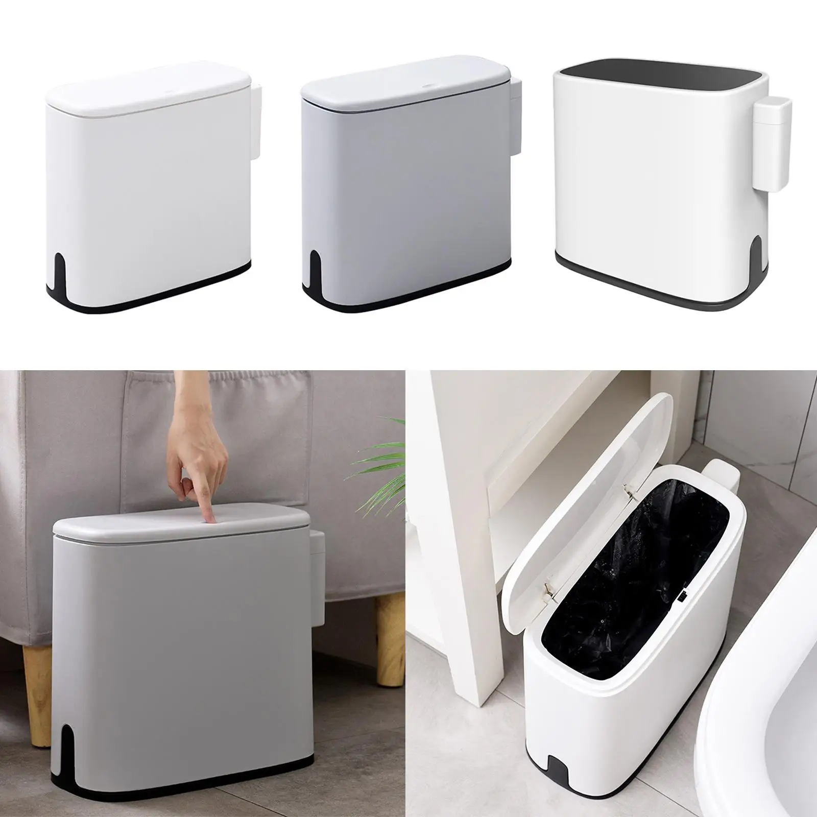 Long Cylinder Trash Bin Narrow Bathroom Dustbin Garbage -type Garbage Bucket Waste  Kitchen