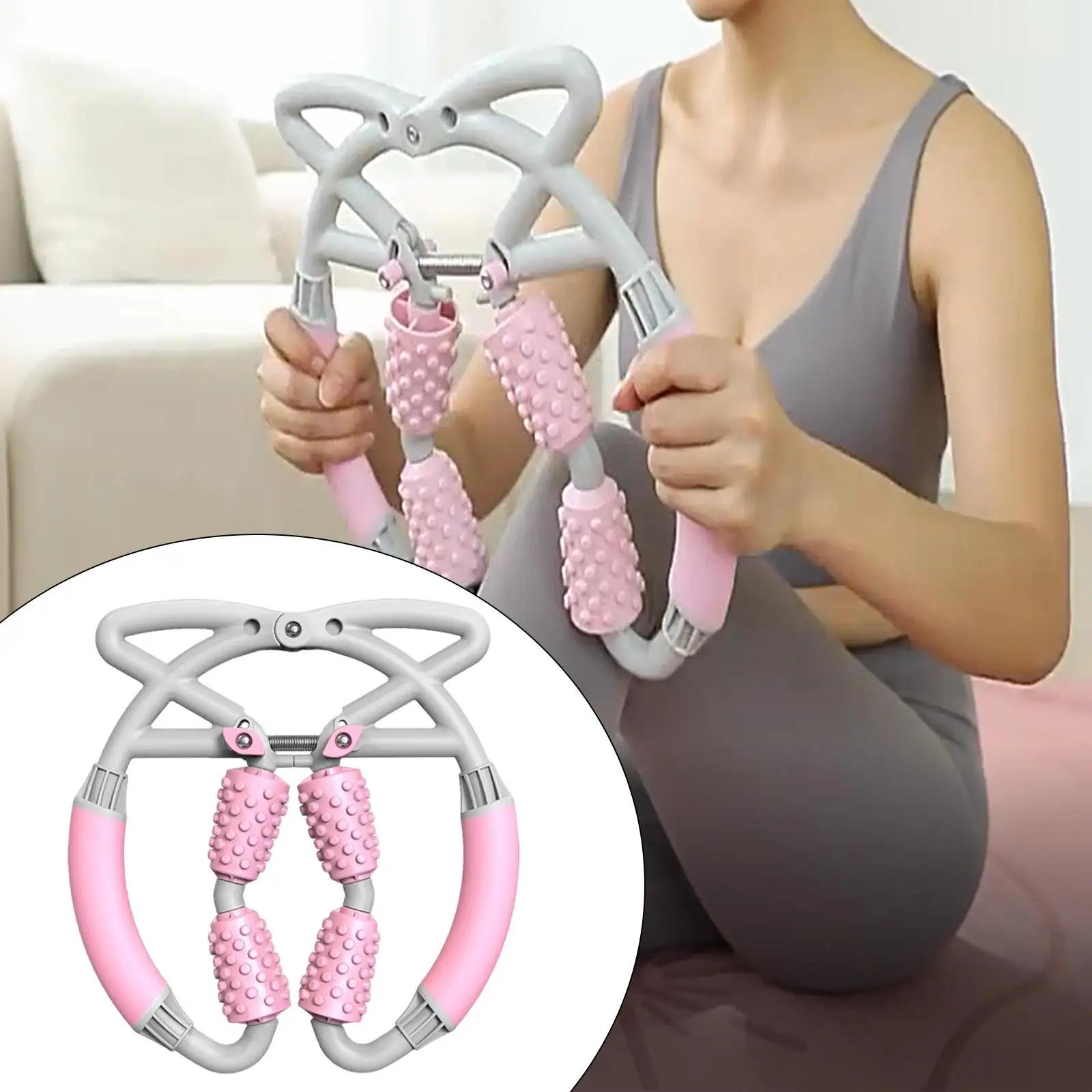  Point Massage Roller for Arm Leg Neck Muscle Tissue for Fitness Gym Yoga Pilates Sports 4 Wheel