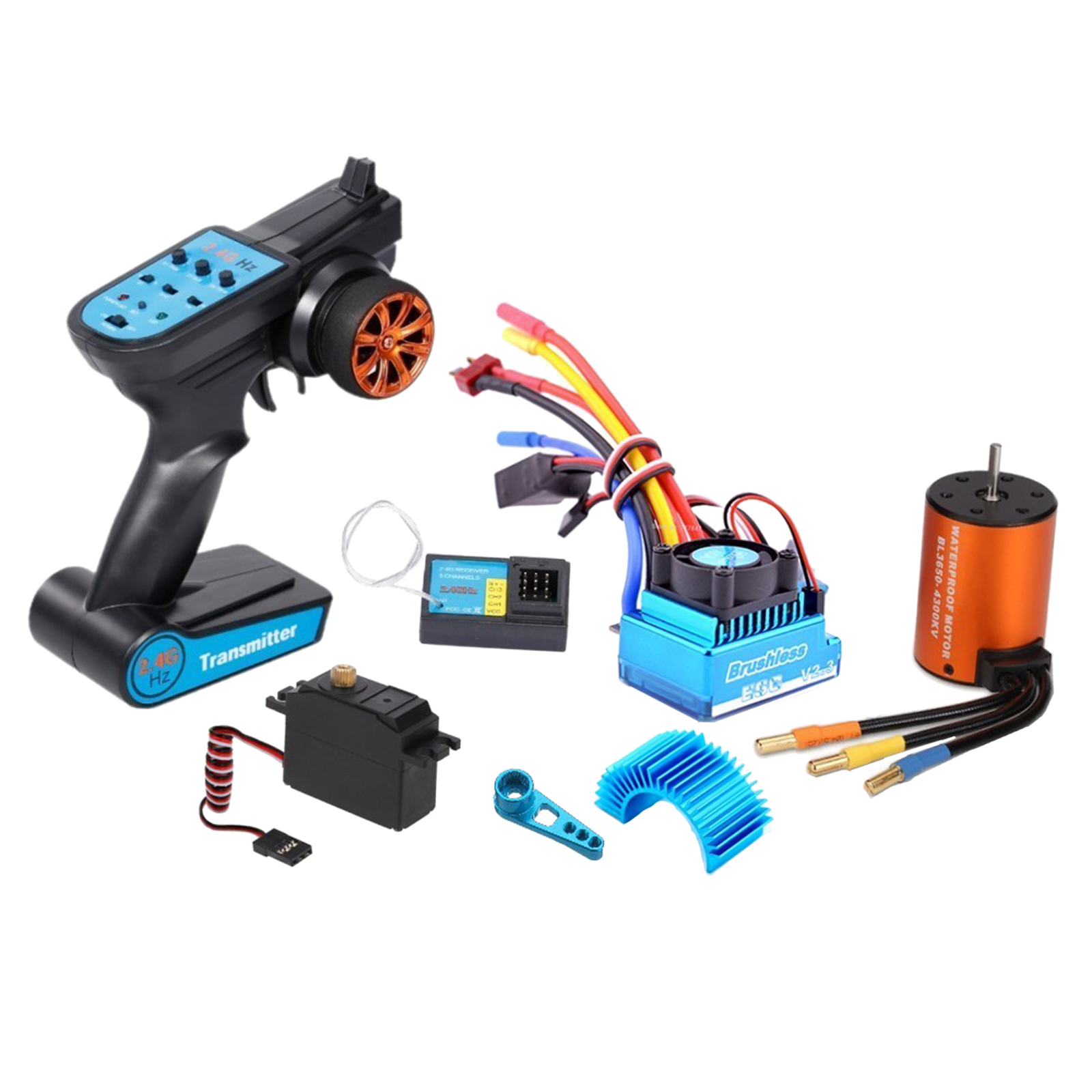 7x 2.4Ghz RC Transmitter Set with Swing Arm Heat Sink for Wltoys 12428 RC