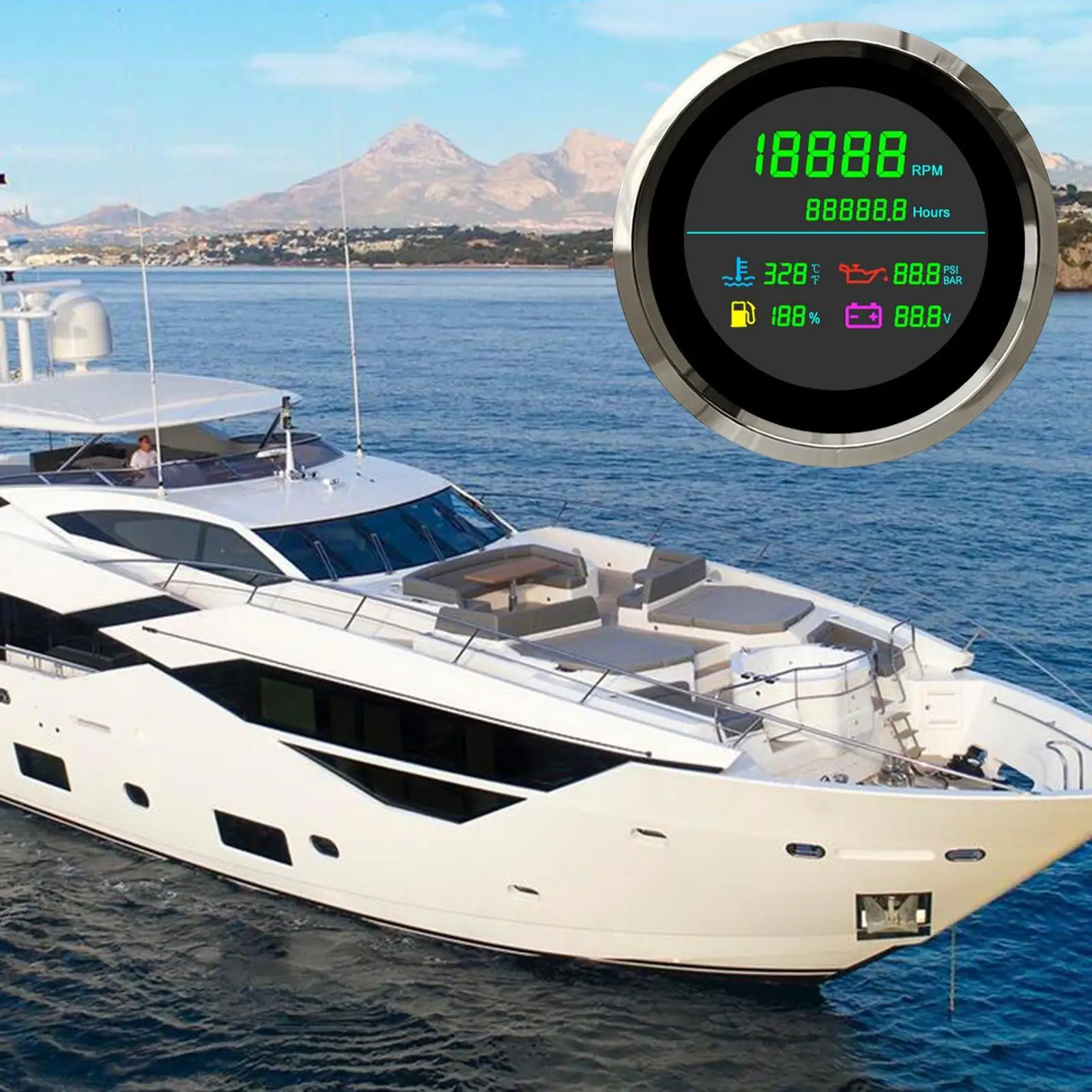 GPS Speedometer Digital LCD Display Universal for Yachts Car Tractors