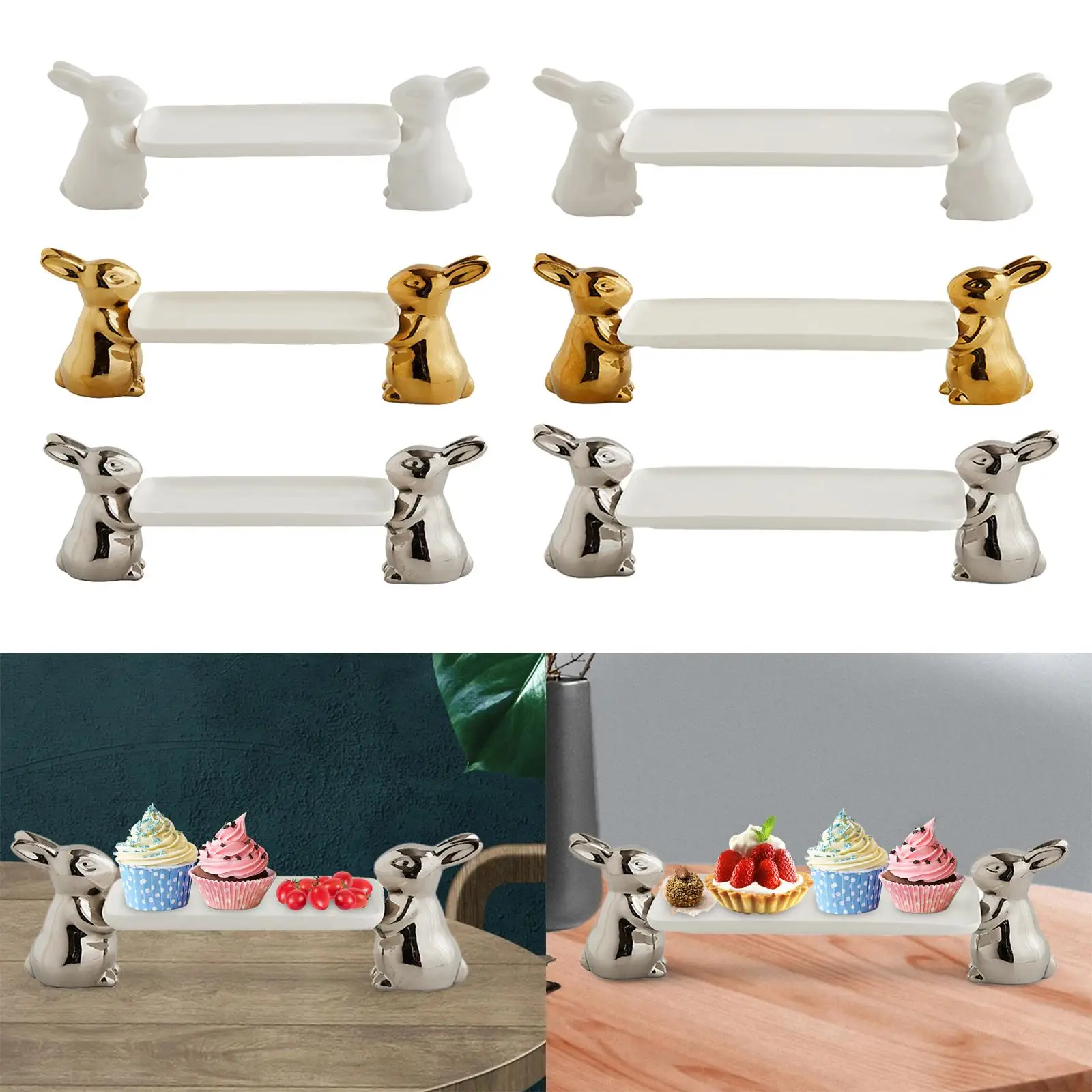 Ceramic Cake Tray Portable Housewarming Gifts Novelty Cake Rack for Event Birthday Party Home Ornaments