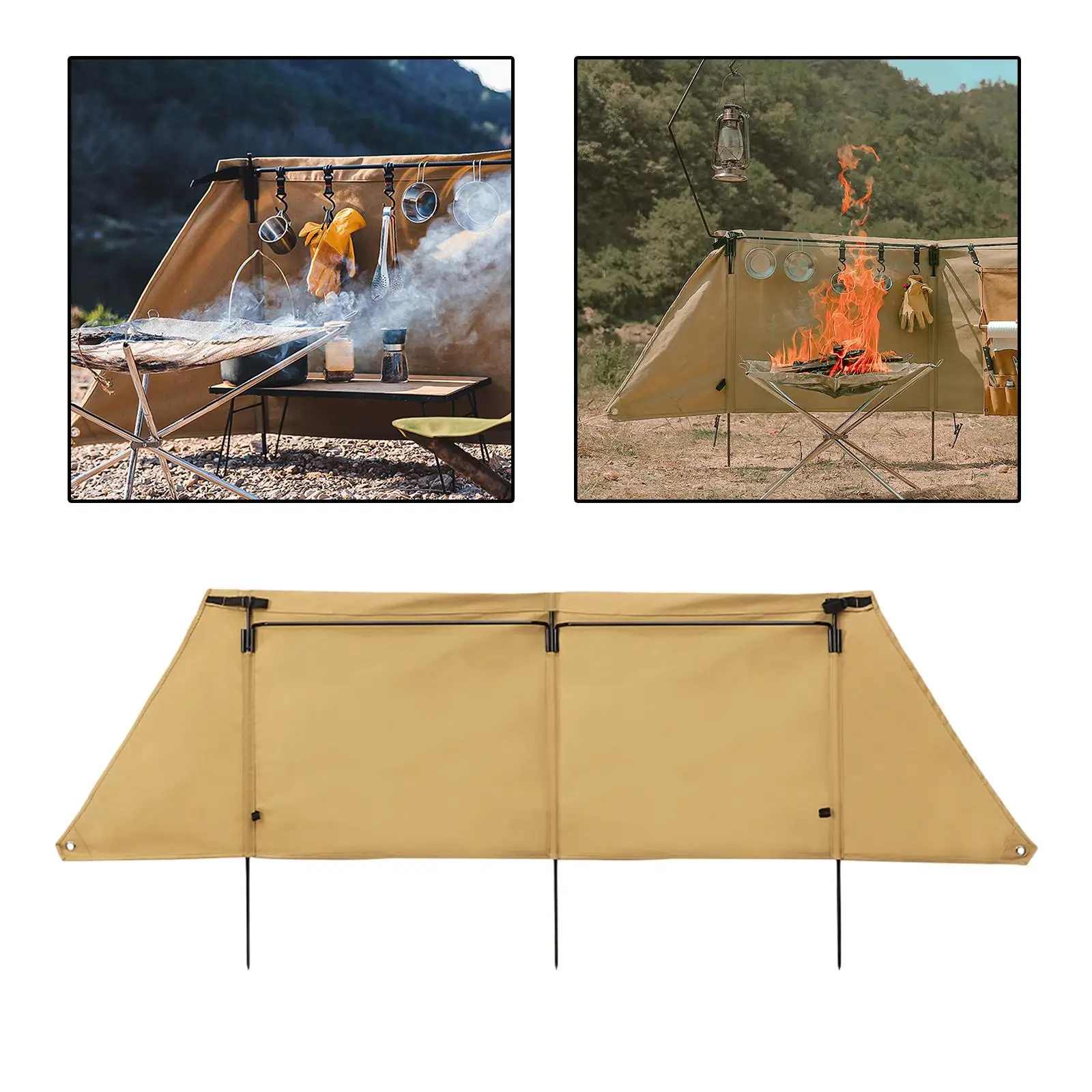 Gas Stove Wind Screen Campfire Backpacking Picnic Cooker Camping Wind