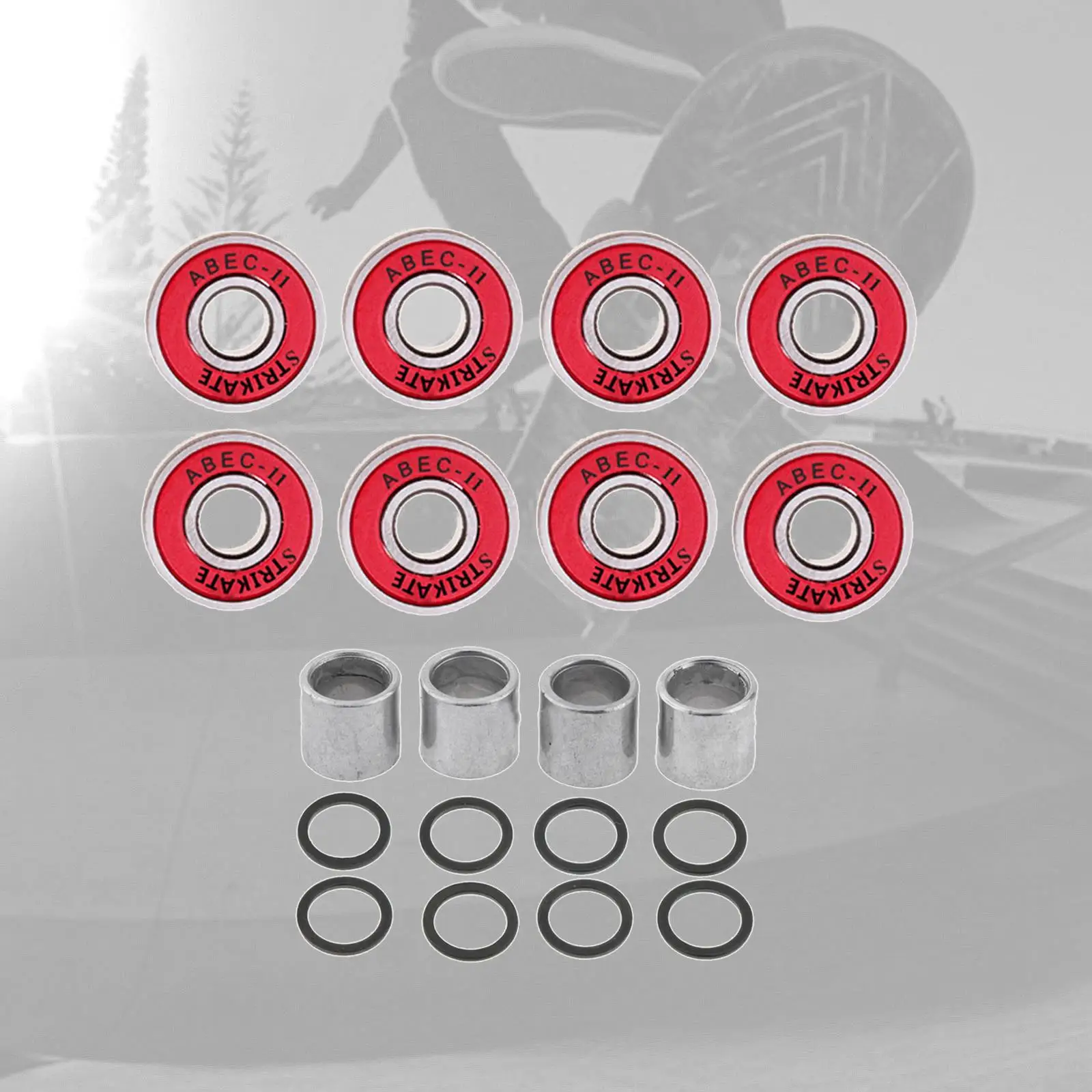 Pack of 8 Precision 608 RS ABEC 11 Bearings for Scooters, Longborad And 