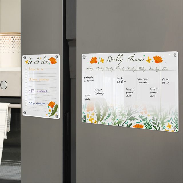  Acrylic Calendar Magnetics Board for Fridge Reusable