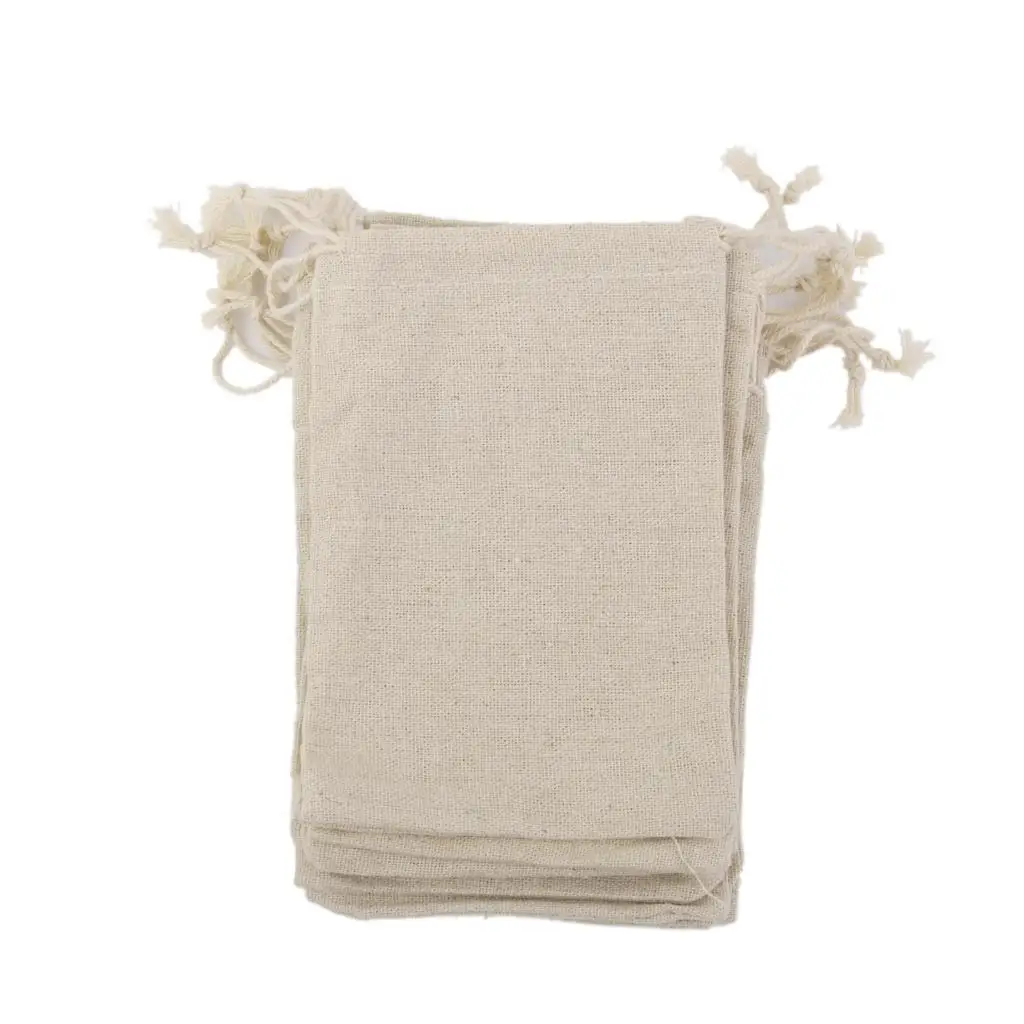 10 Pieces Small Burlap Jute Bags Gift Pouches for Baby Shower DIY Snacks