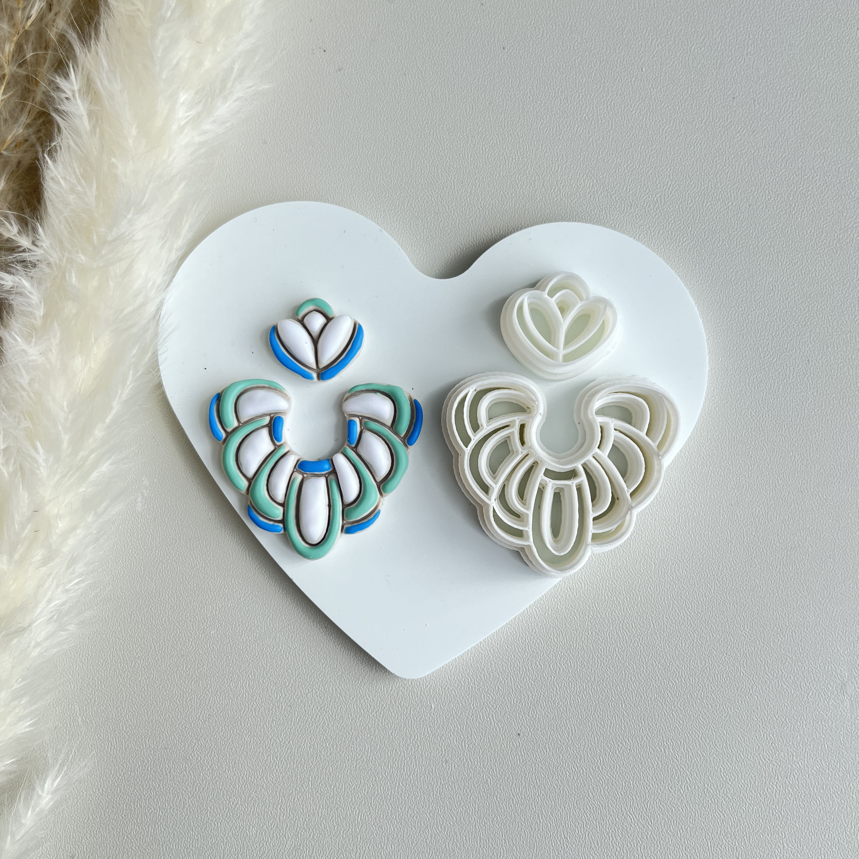 Vintage komplexe Blumenmuster Form Polymer Clay Formen Ton schneider für DIY Ohrringe Schmuck Dekoration – Detail 4