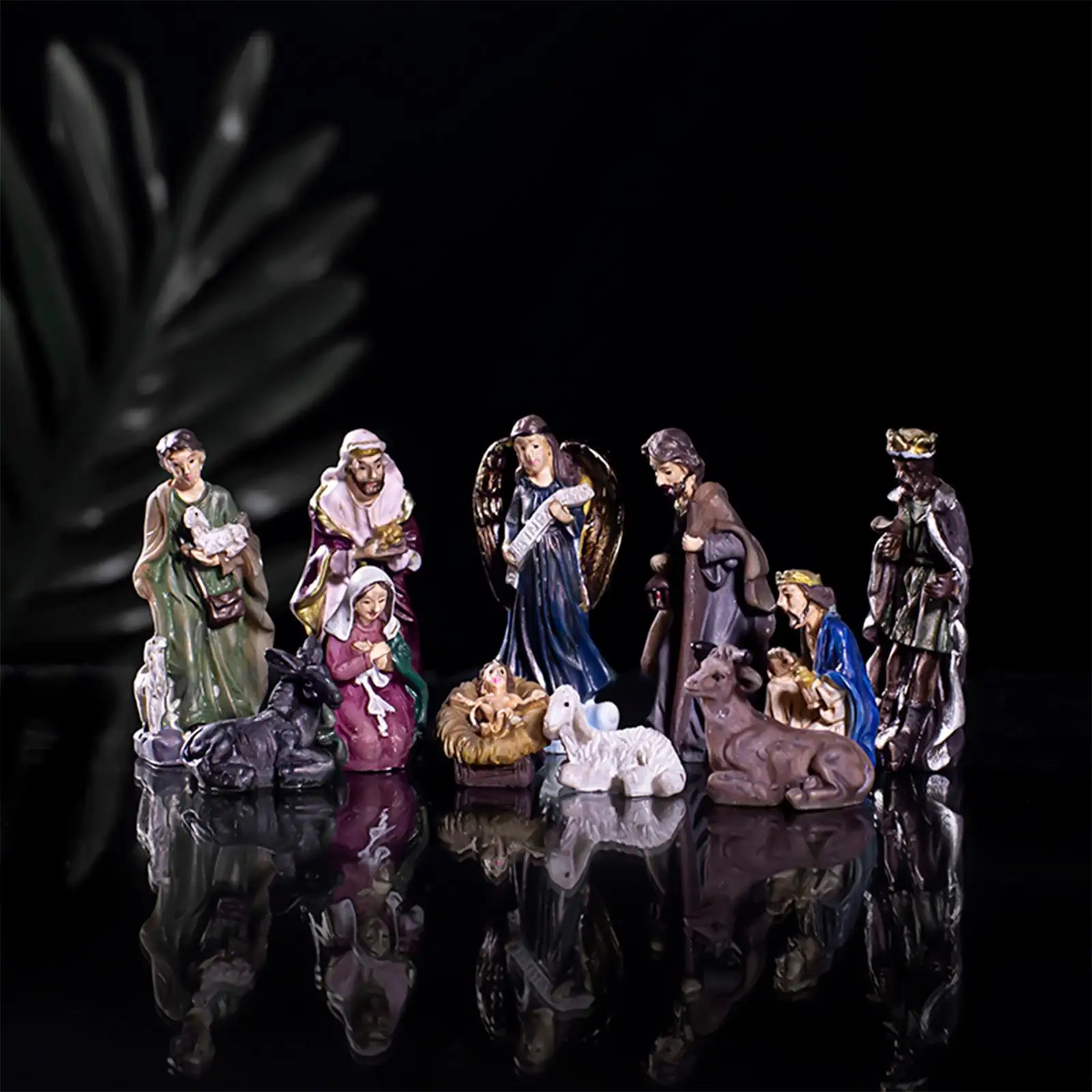 11Pcs/Set Holy Family Figurine Catholic Gift Birth of Jesus Ornament Resin
