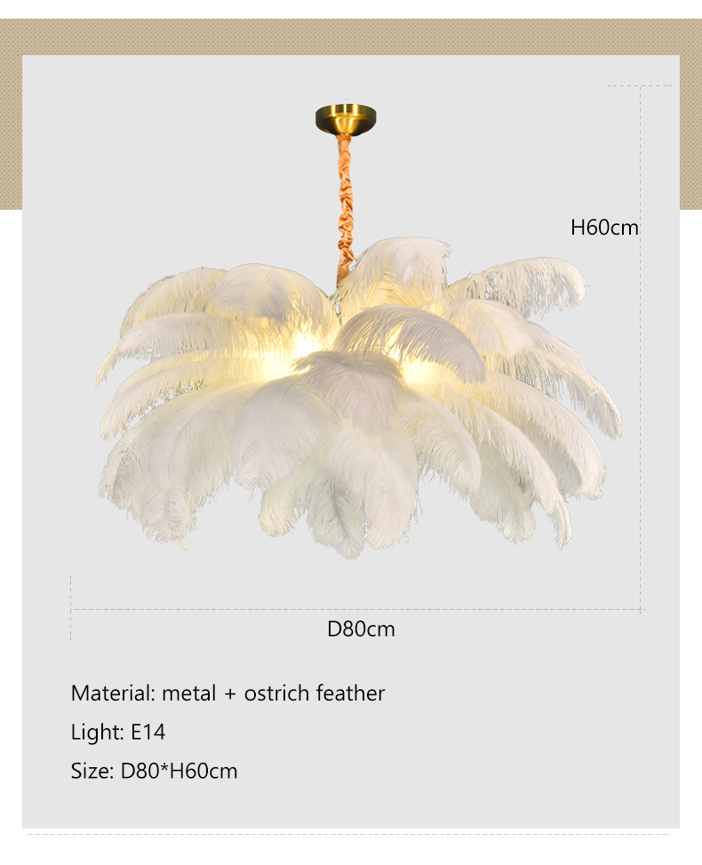 Nordic Creative Feather Chandelier Living Room Bedroom Hotel LED Pendant Lamp Romantic Princess Decor Lighting Fixtures