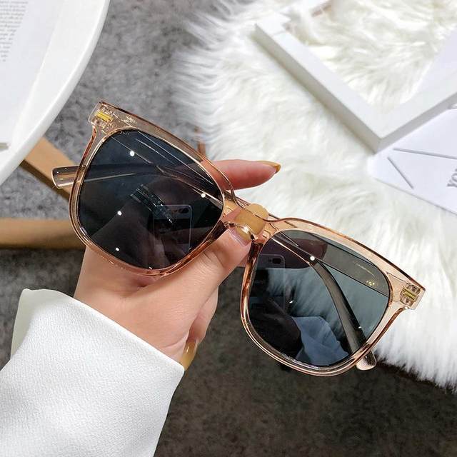 Xinhuaya [Brand Factory PRICE!]New Women Men Square Frame Rice Nail Sun Glasses Literary Fresh Flat Sunglasses, Women's, Size: One size, Pink