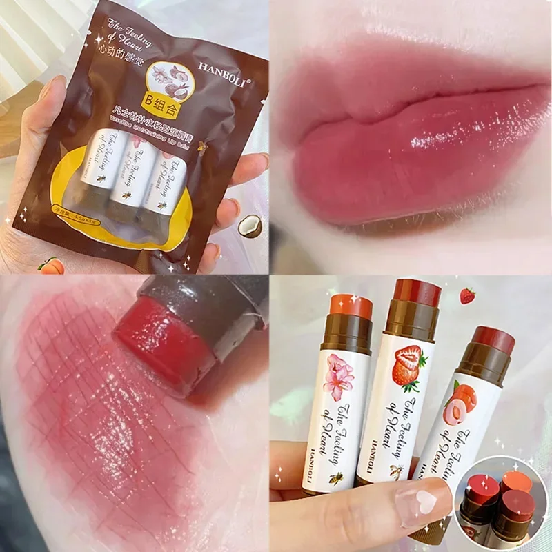 Best of 4 Colors Colored Lip Balm Cute Fruit Moisturizing Lip Tint Long Lasting Peach Red Lipstick Waterproof Women Lips Makeup Cosmetic Reviews & Tips