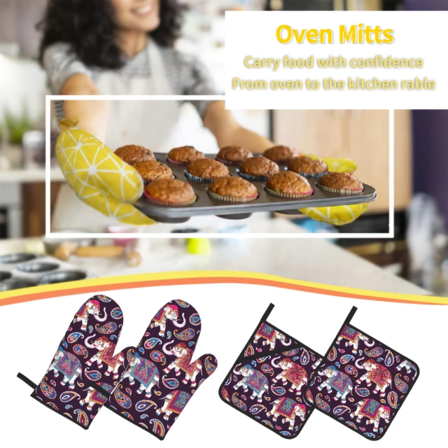 Hot Pads Potholders Durable&Flexible High-Grade Oven Mitts Potholders for Kitchen  Baking Cooking Hand Rest 