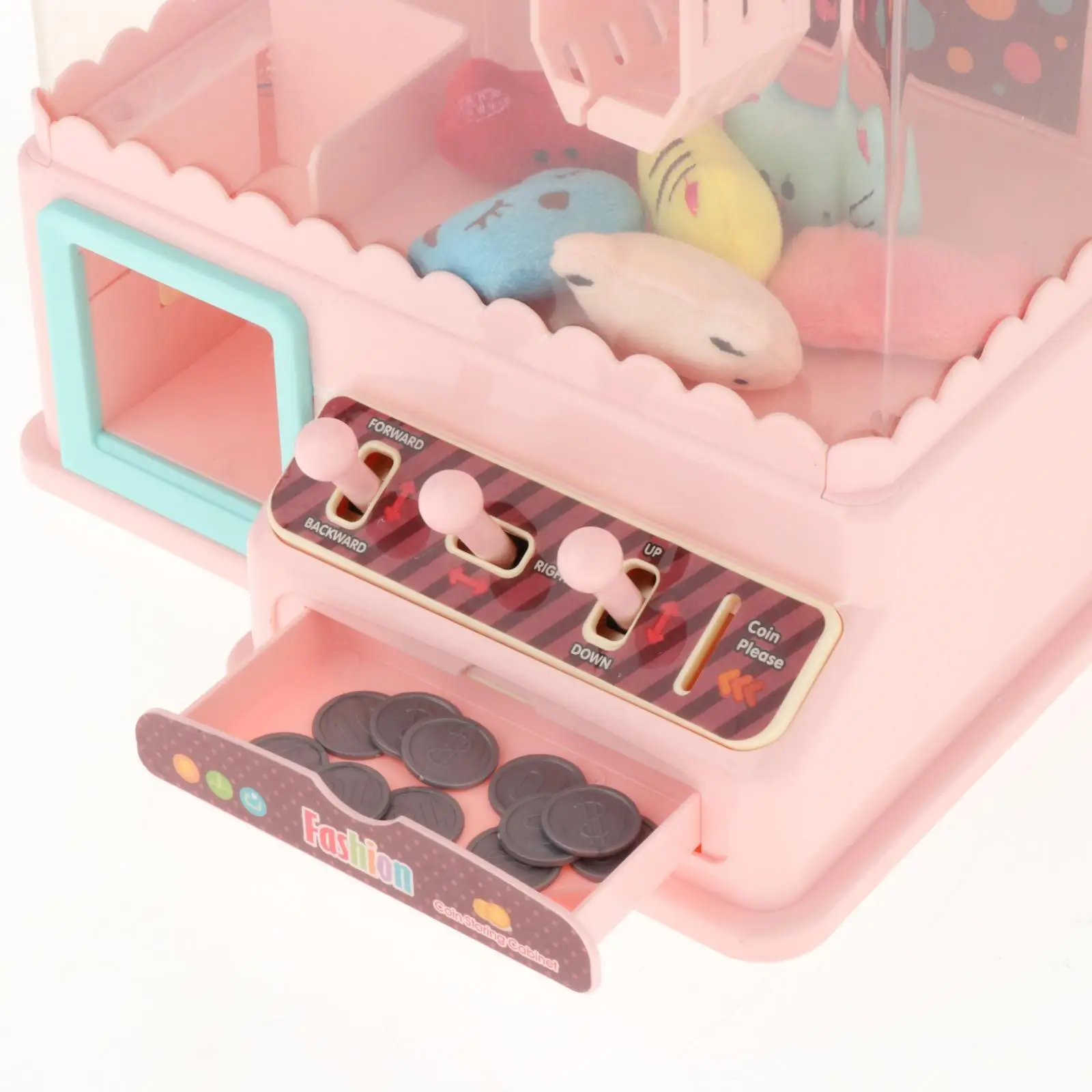 DIY Electric Claw Machine Play House Dollhouse Gifts Girl Grab Doll Clip and 10 Capsules Mini Arcade Machine for Children Kids