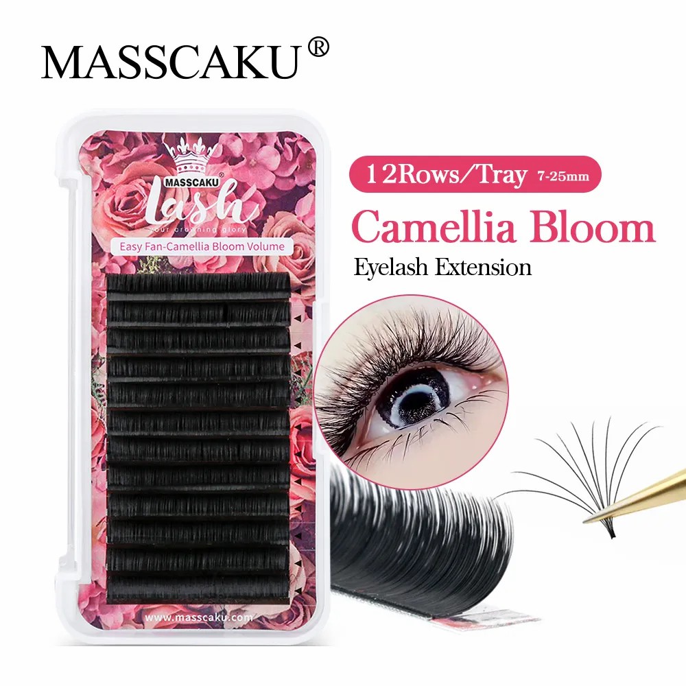 Best of MASSCAKU Easy Fanning Eyelash Extension Self Handing Auto Fans Fast Bloom Flowering Eyelash Extension Camellia Lashes Fans Reviews & Tips