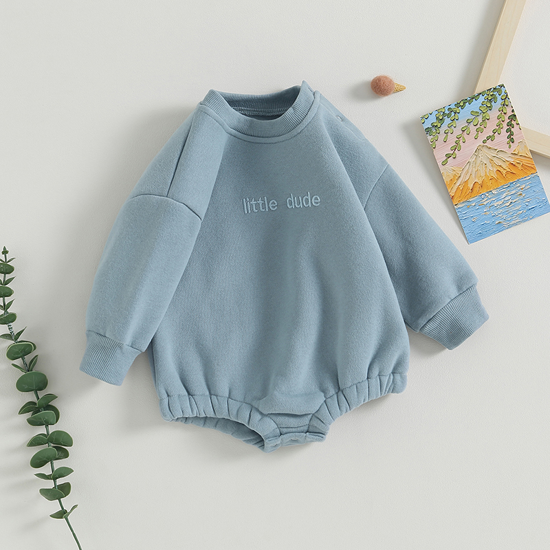 Neugeborene Baby Kleidung kleine Dude Bubs Sweatshirt Blase Stram pler Fleece Pullover Herbst Winter Outfit – Detail 3
