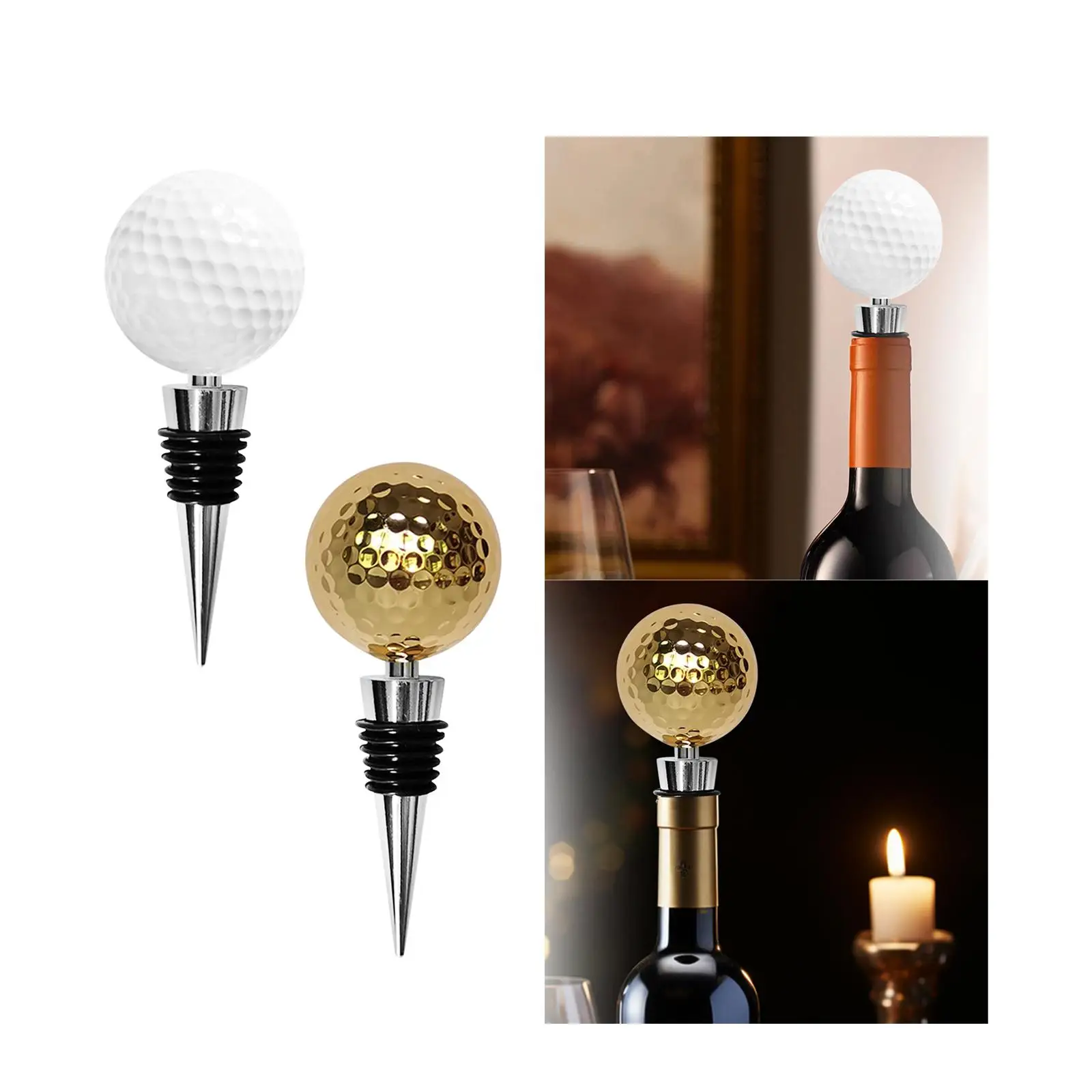 Golf Ball Wine Bottle Stopper Portable Sealing Reusable for Home Party Bar