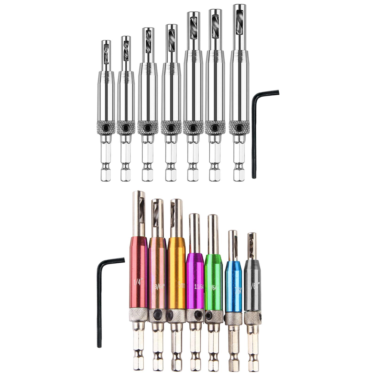 7x Hex Shank Self Center Hinge  Tool with Wrench 5/64