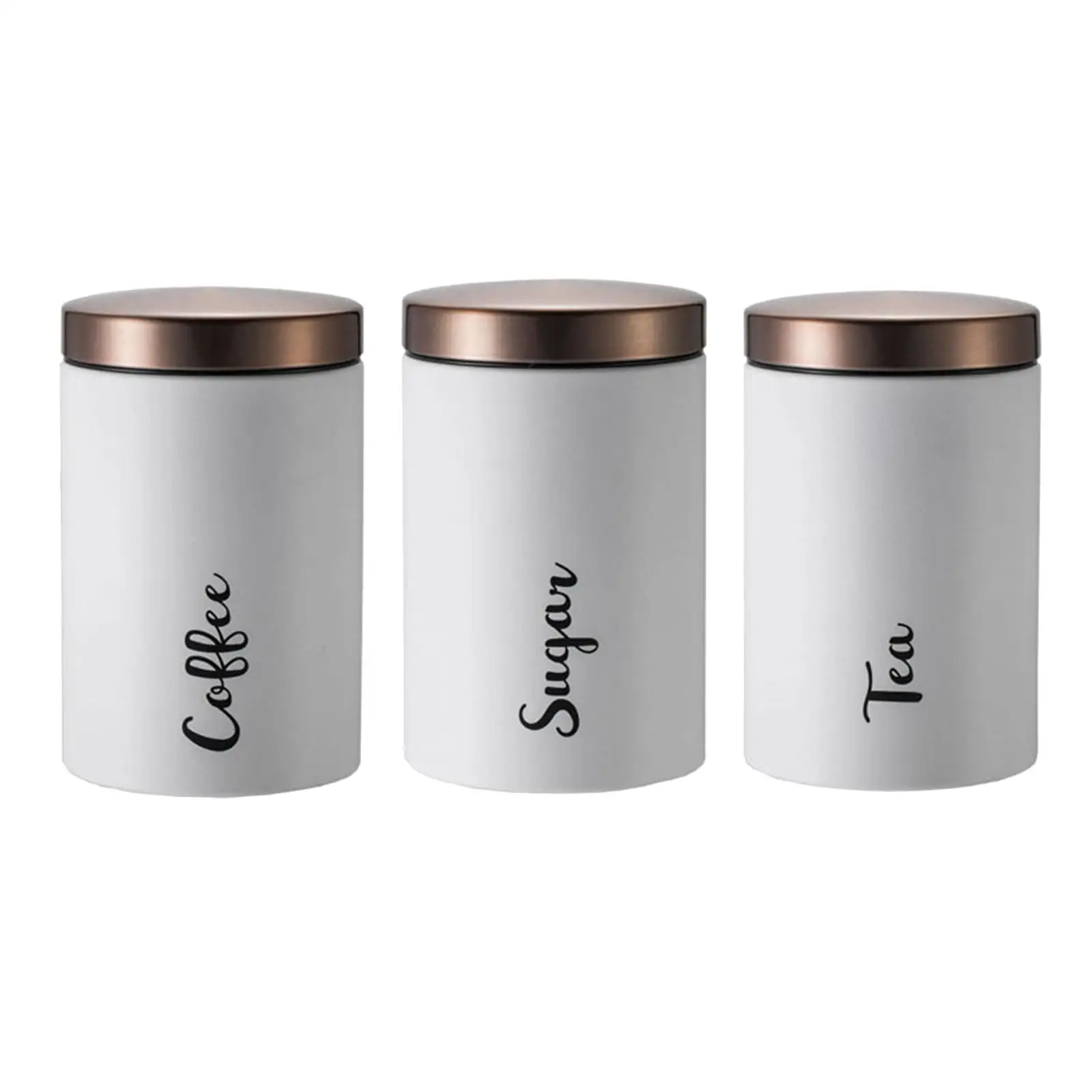 3x Stainless Steel Storage Jars Ornament Dustproof Containers Organizer for Living Room Desk Cabinet Pantry Closet