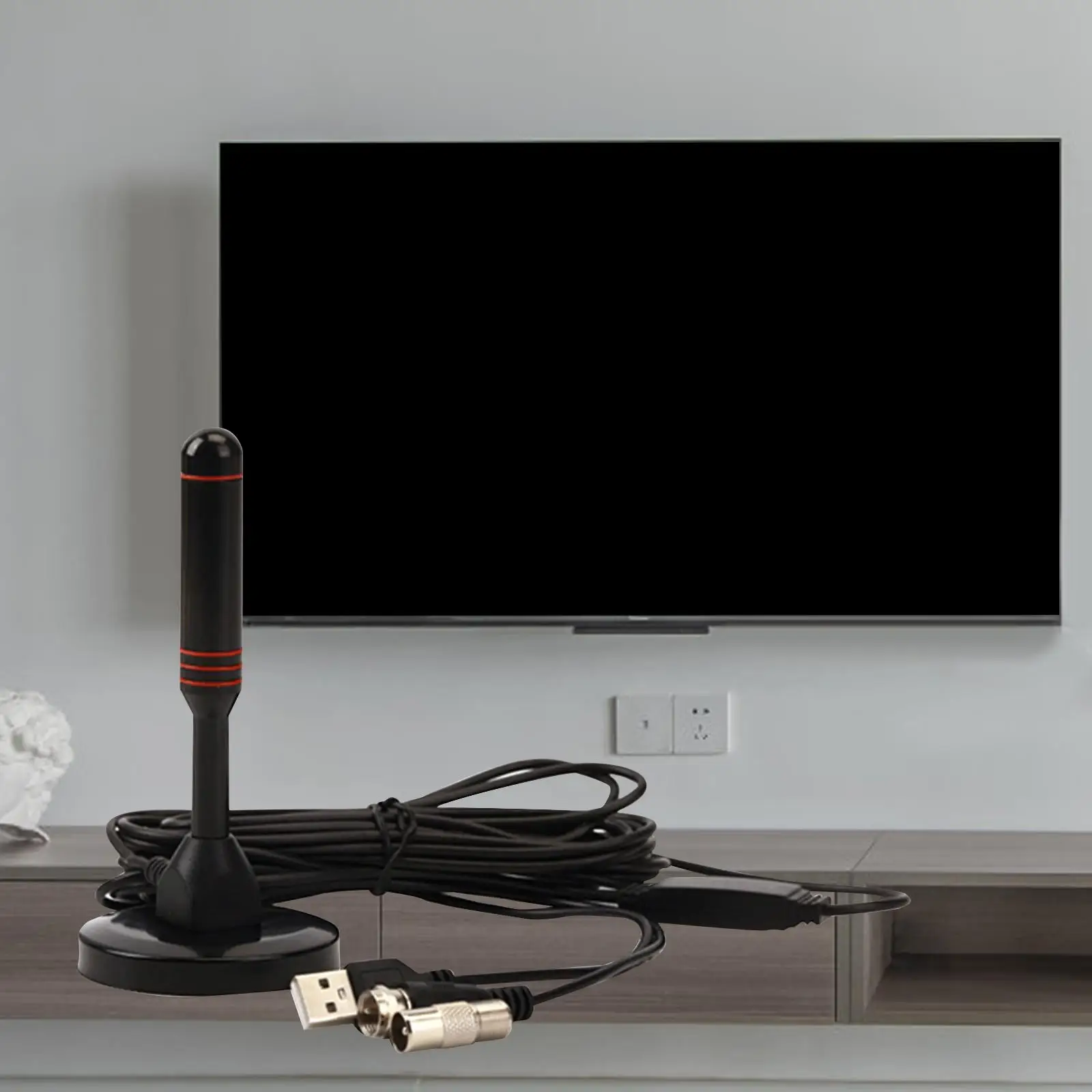 Digital Tv Indoor Antenna Lightweight USB Car Extensible TV Accessories Long Range 200 Mile for Isdb Atsc DVB-2 Dvb-t