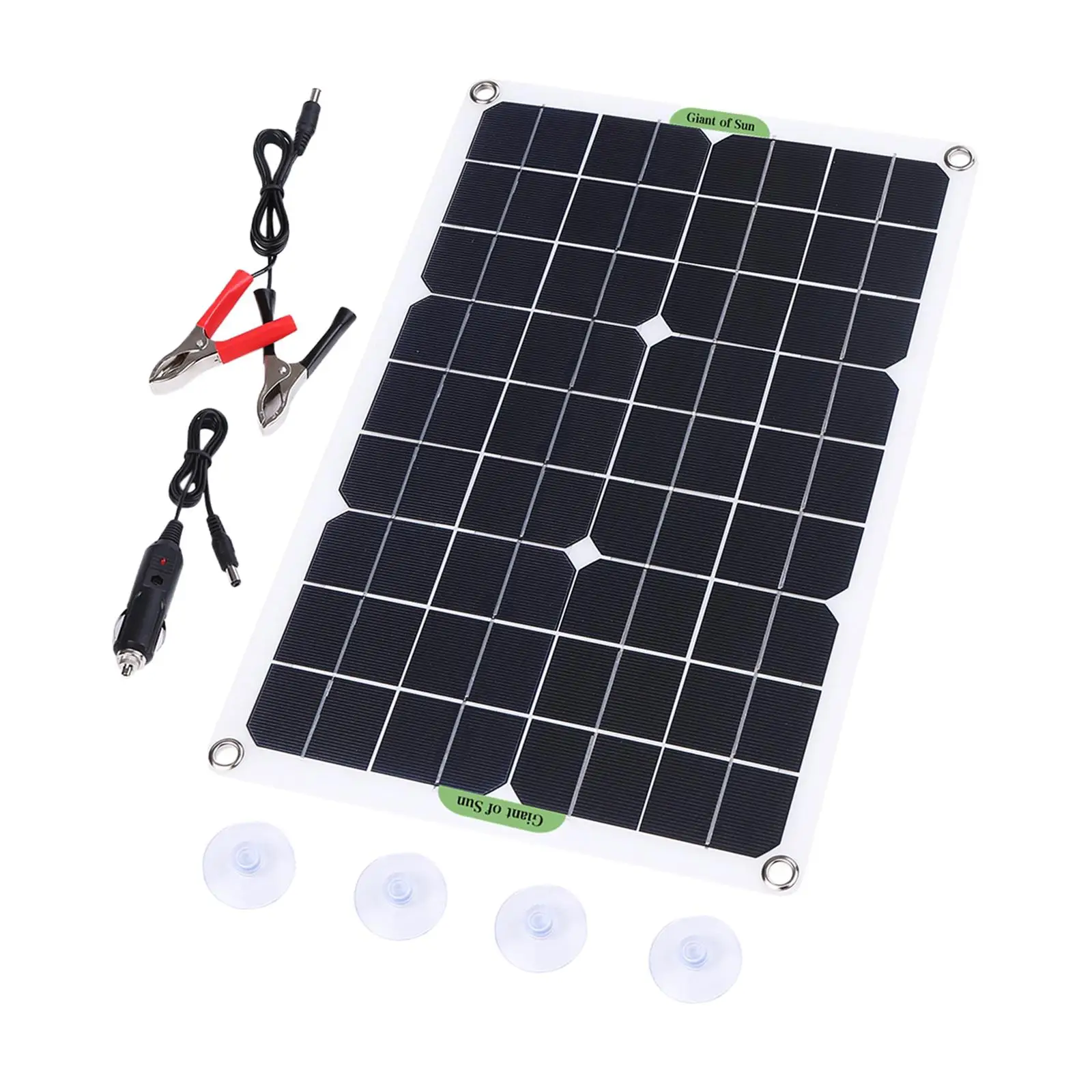 20W Solar Panel Kit Alligator Clip Cable Caravan Marine RV for Camping Motorcycle Outdoor Activity Solar Generator Camera