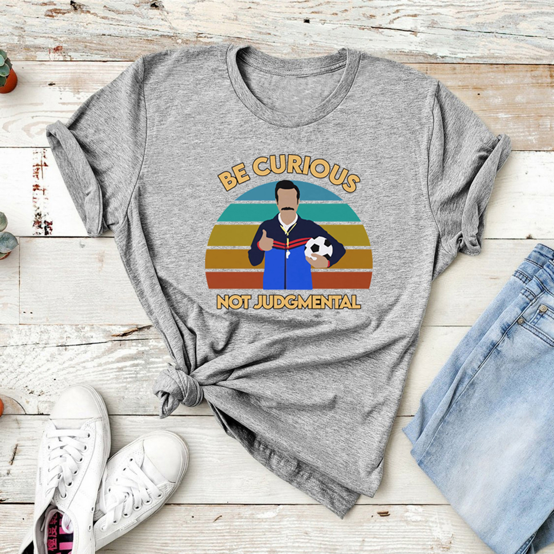 Sei Neugierig, Nicht Schüttelndurteilend T-Shirts Roy Kent Fußball-T-Shirt Lustiges Zitat T-Shirt Unisex Kurzarm Grafik-T-Shirts Fußball-Fan Geschenk – Detail 6