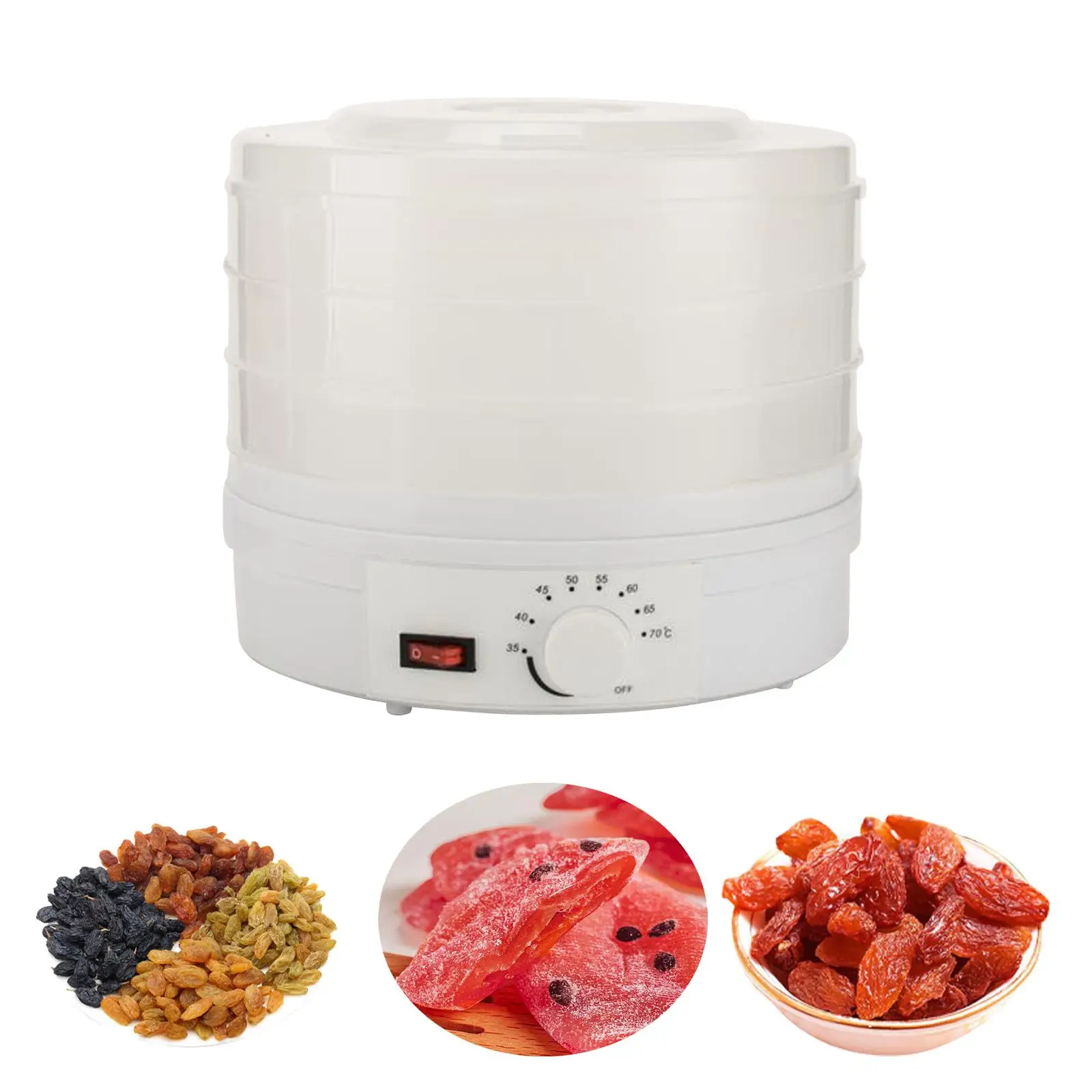 Fruit Dryer 3 Layer Dehydration Mute Dryer Machine Stackable Portable Dried Machine for Pet Food Meats Kitchen Vegetable Herbs