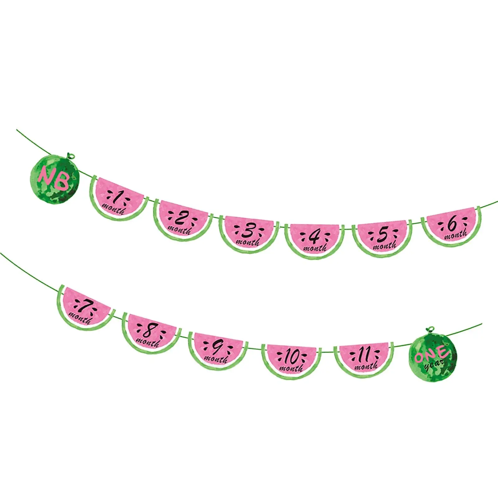 Photo Frame Banner Bunting First Birthday for Summer Party Watermelon Themed Party
