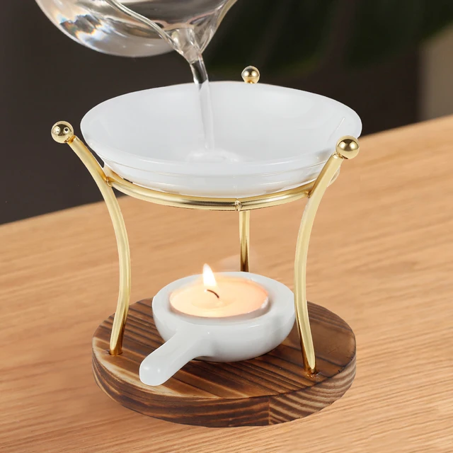 Bruciatore a olio scaldacera in ceramica delicato portacandele Tealight  decorativo pratico bruciatore a candela in cera per aromaterapia per  ufficio - AliExpress