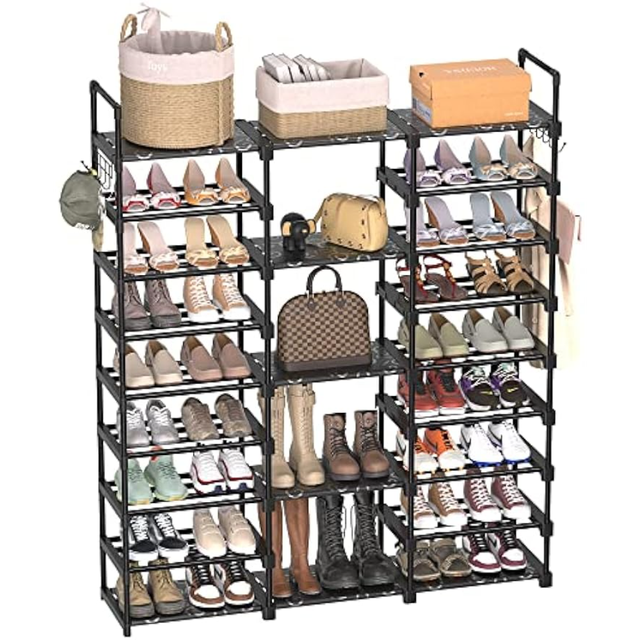 Organize It All 4-Tier 16 Pair Shoe Rack Stackable with Chrome Wire Shelves  Closet Entryway - AliExpress