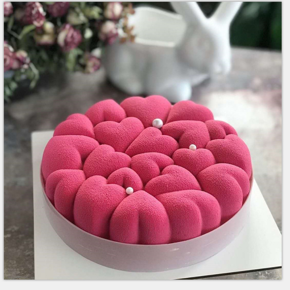 Neue Liebe Herzförmige Silikon Kuchen Mousse Form Diy Handwerk Seife Form Fondant Kuchen Dekorieren Werkzeuge Küche Backformen – Detail 4