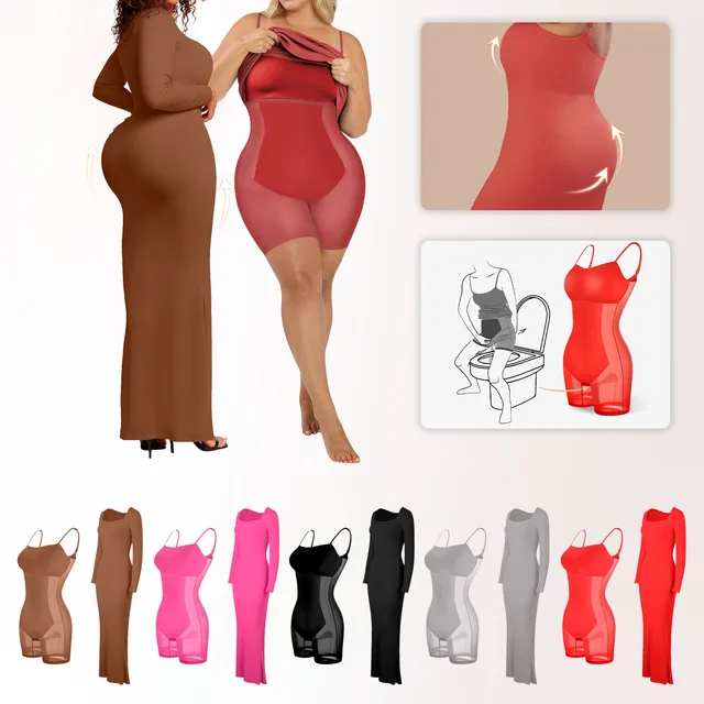 Shaper Dress Built in Shapewear Bra Mini Slit Bodycon Dress 8 in 1  Sleeveless Slip Summer Dress for Women 2023 Body Shapers - AliExpress