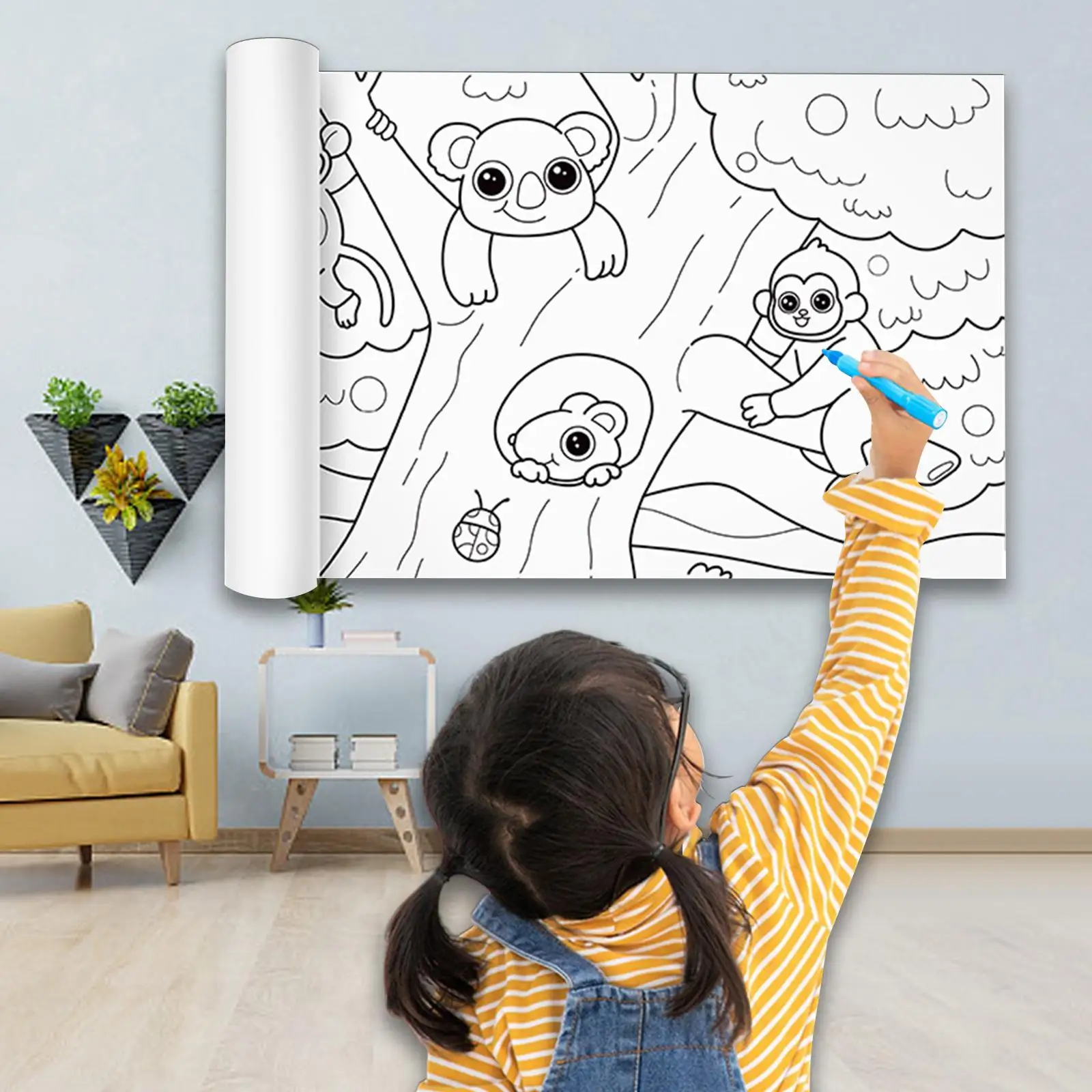 DIY Children Colouring roll Coloring Poster Painting Poster Gift Coloring Paper Roll Coloring Painting Paper Girls Adults