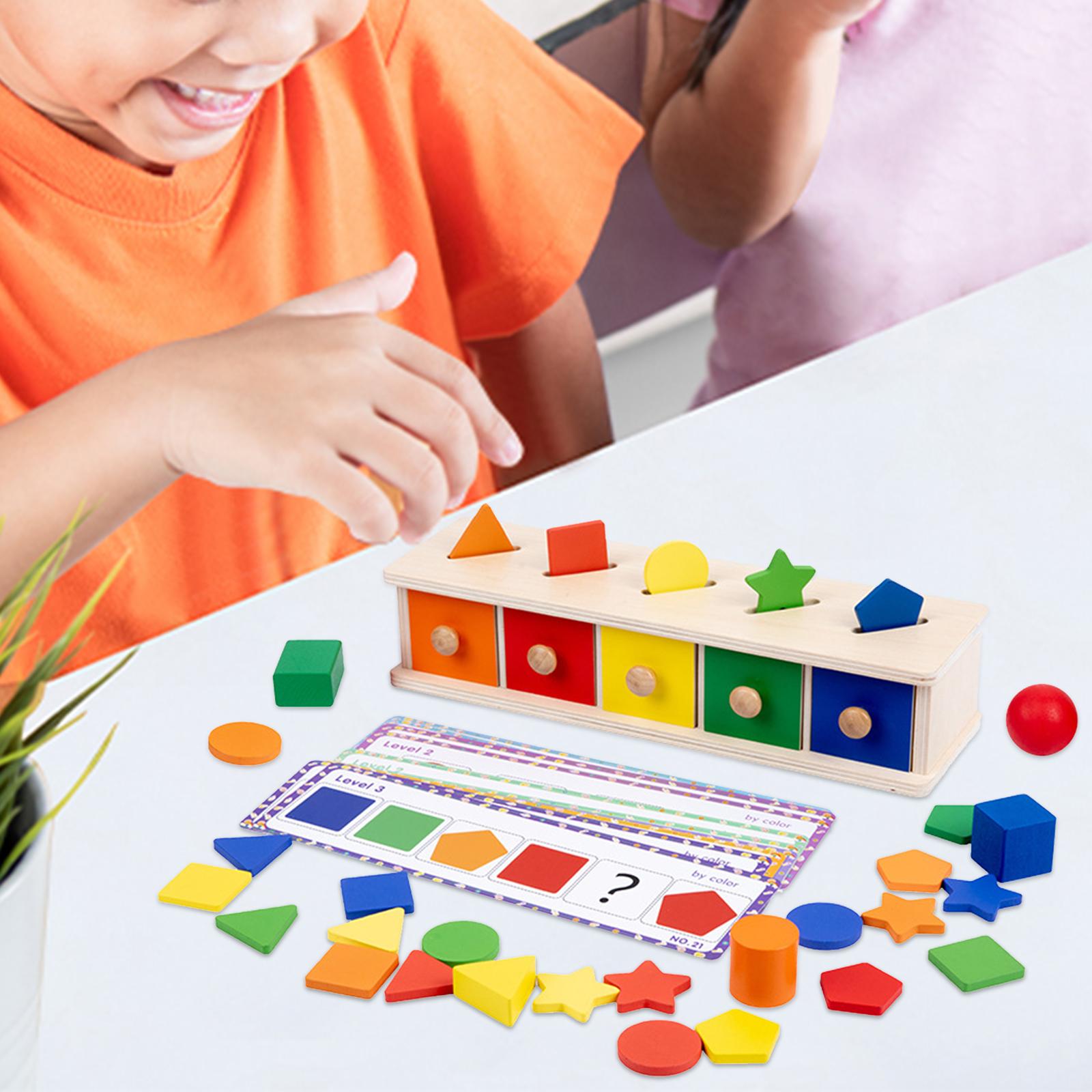 Montessori Toys Hand Eye Coordination Toys Preschool Activities with Drawer Object Permanence Box for Boys Girls Kids Children