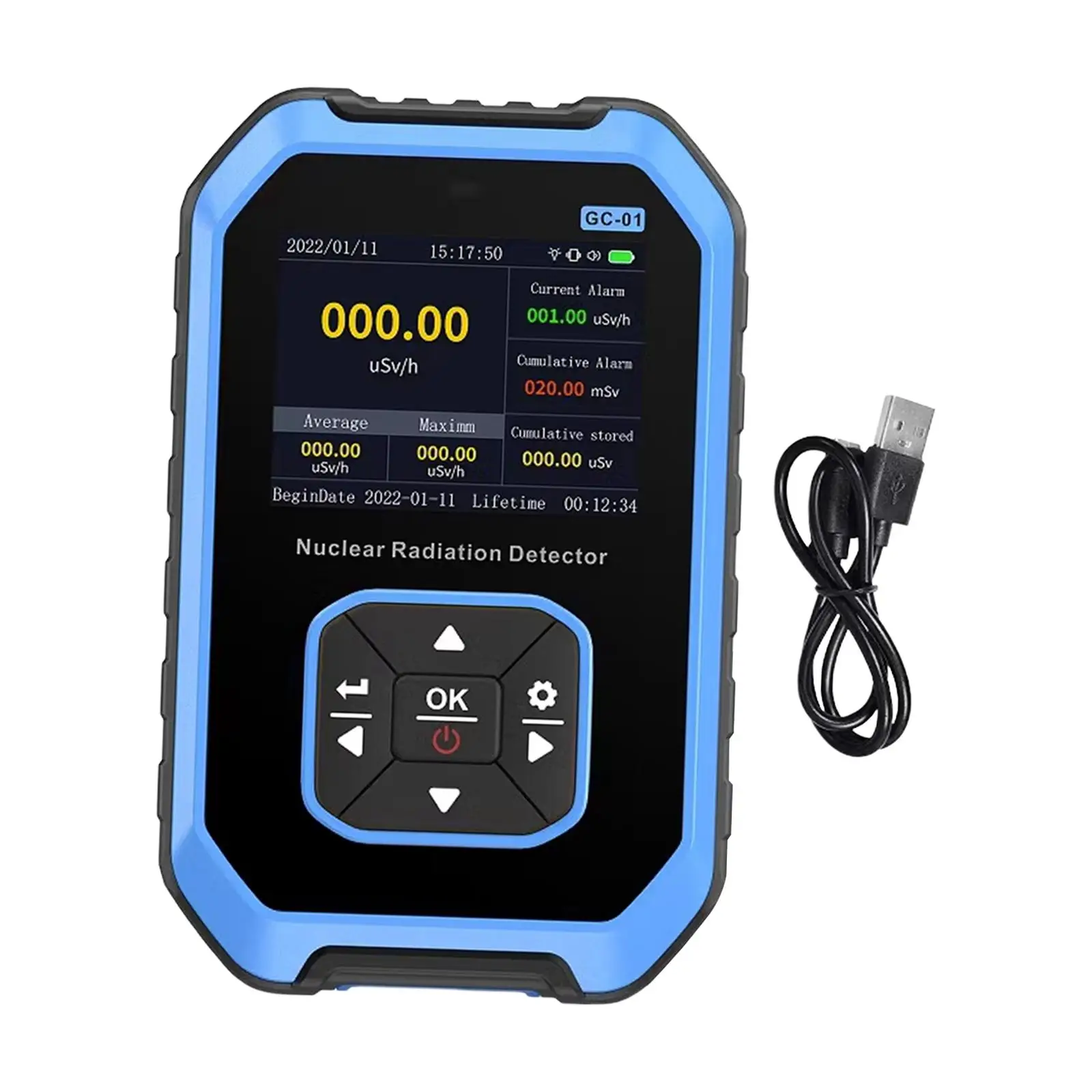 Rechargeable Radiation Monitor Meter Radiation Dosimeter with LCD Display for Electromagnetic Field Inspection Vehicles Industry