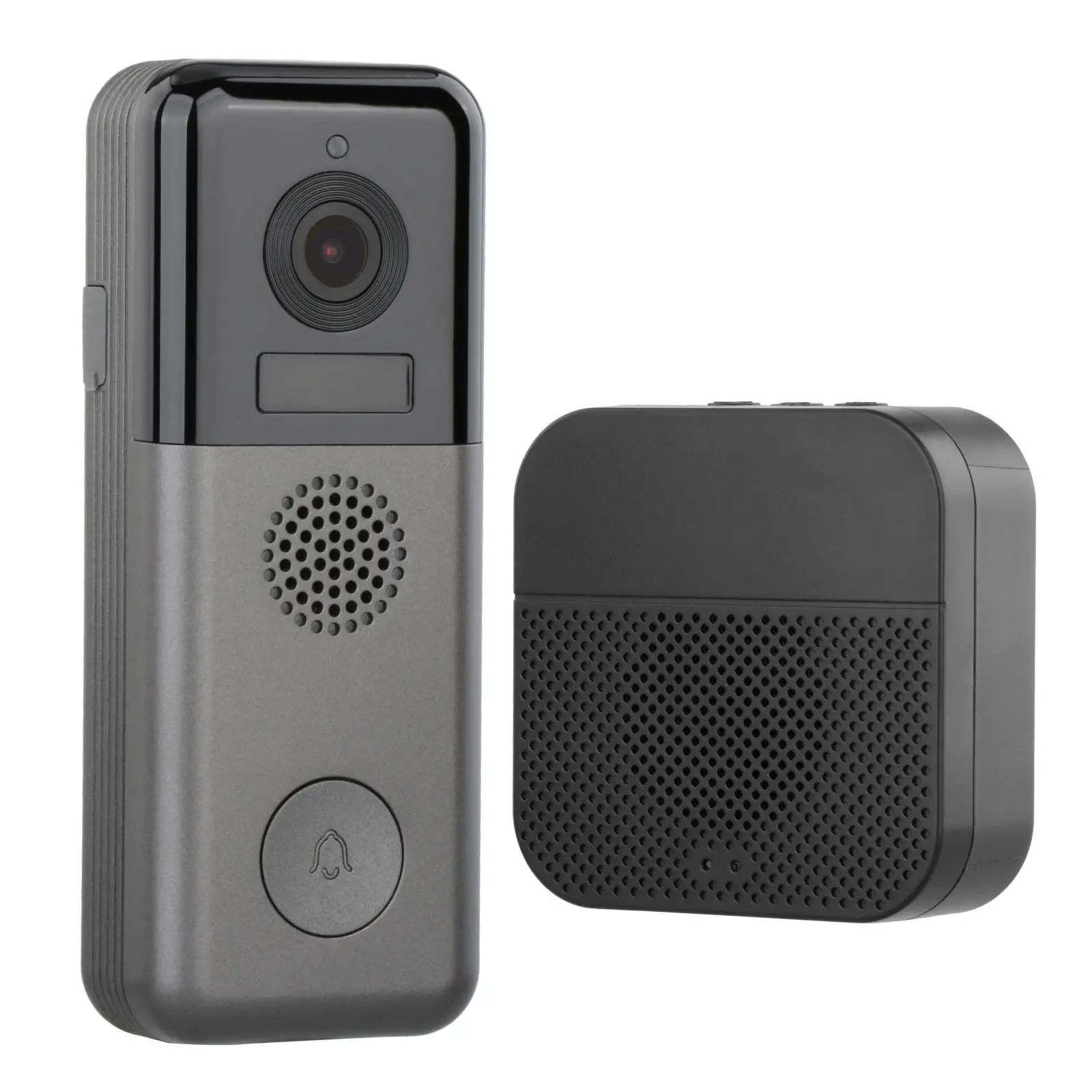 Video Doorbell Camera 2 Way Audio 2K Resolution 2x 18650 Powered Human Monitor Cloud Storage Smart 2.4G WiFi Door Bell Camera
