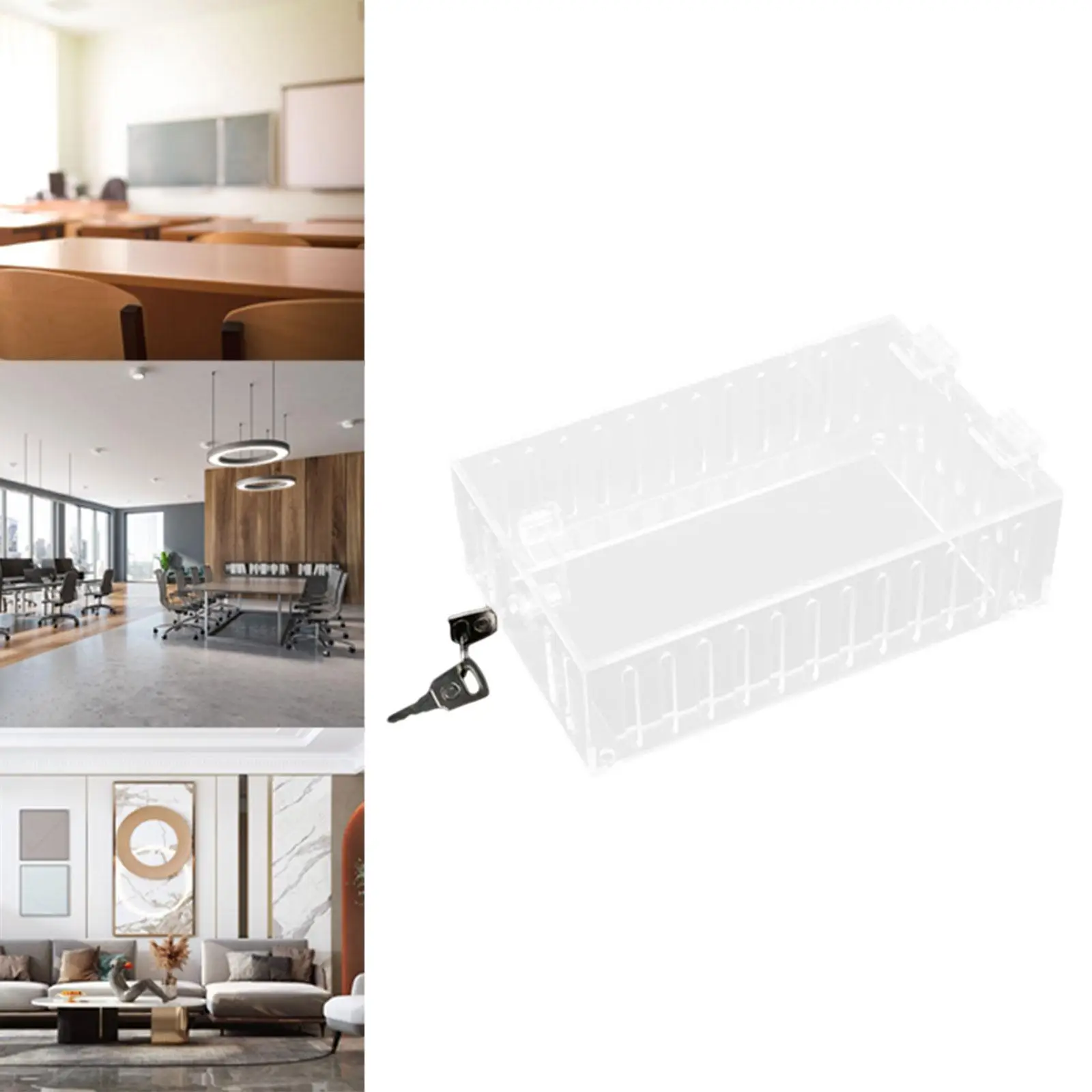 Thermostat Lock Box with Key Acrylic Locking Wall Thermostat Cover Thermostat Protector for Office Restaurant School Public