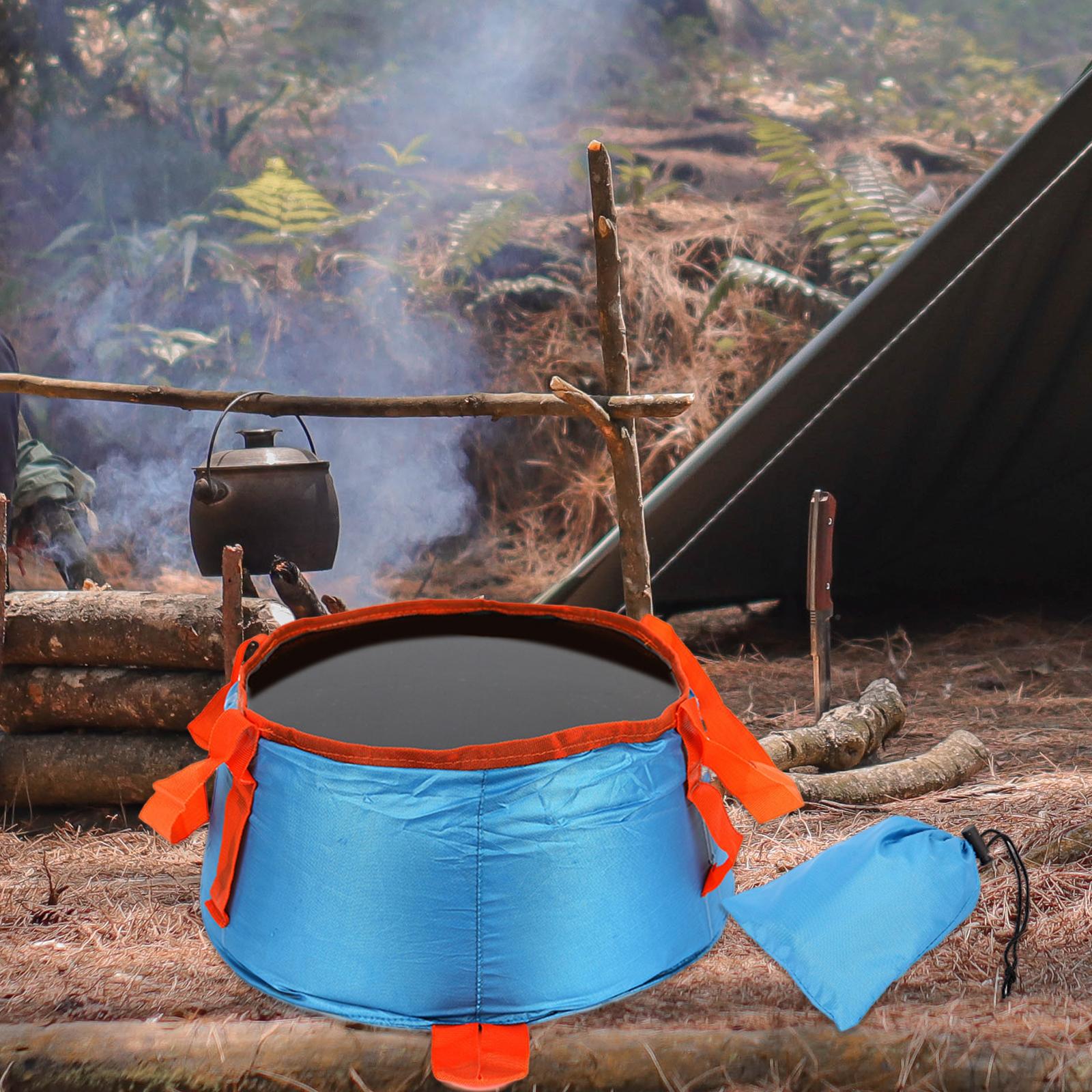 Multifunctional Collapsible Water Bucket with Storage Basin Lightweight Water Container for Camping Outdoor Washing Hiking