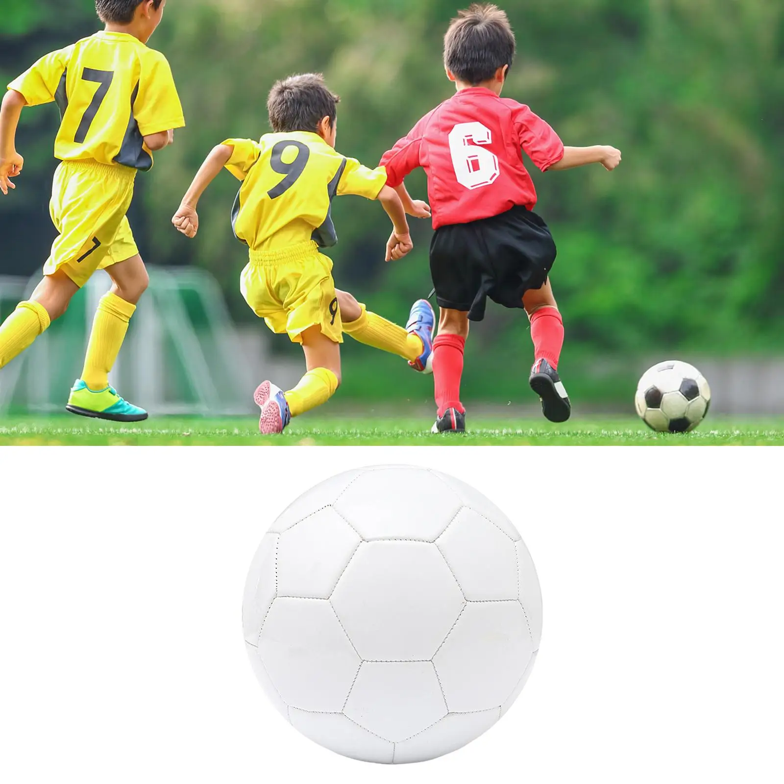 White Soccer Ball Size 5 Official Size Lightweight for Kids Adult Football