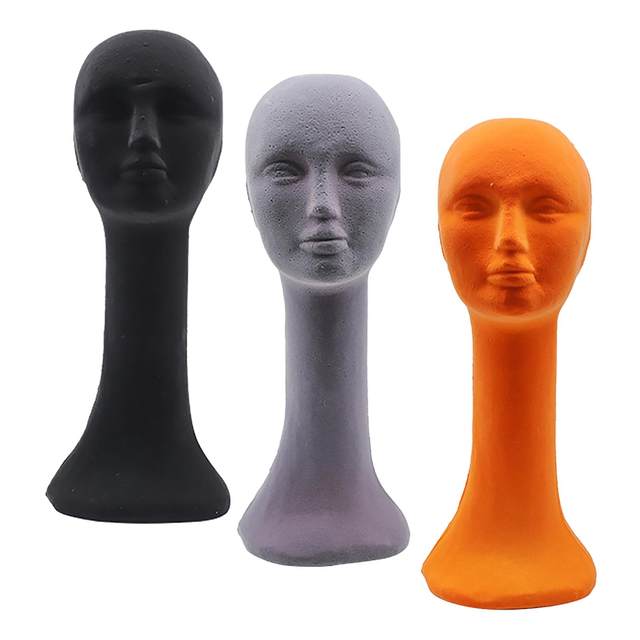 EPS Foam Long Neck Mannequin Wig Head Form for Display - White