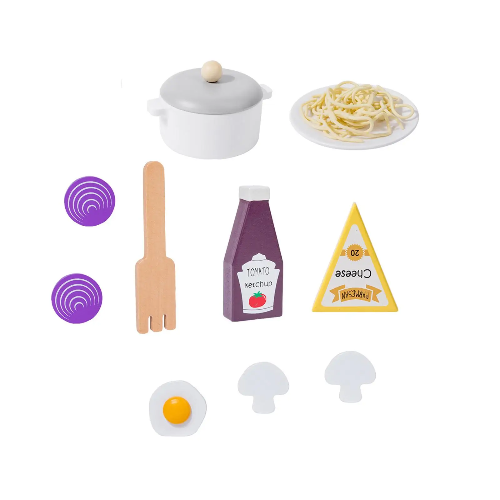 Pretend Play Kitchen Toys Wooden Kitchen Noodle Toys for DIY Model Crafts